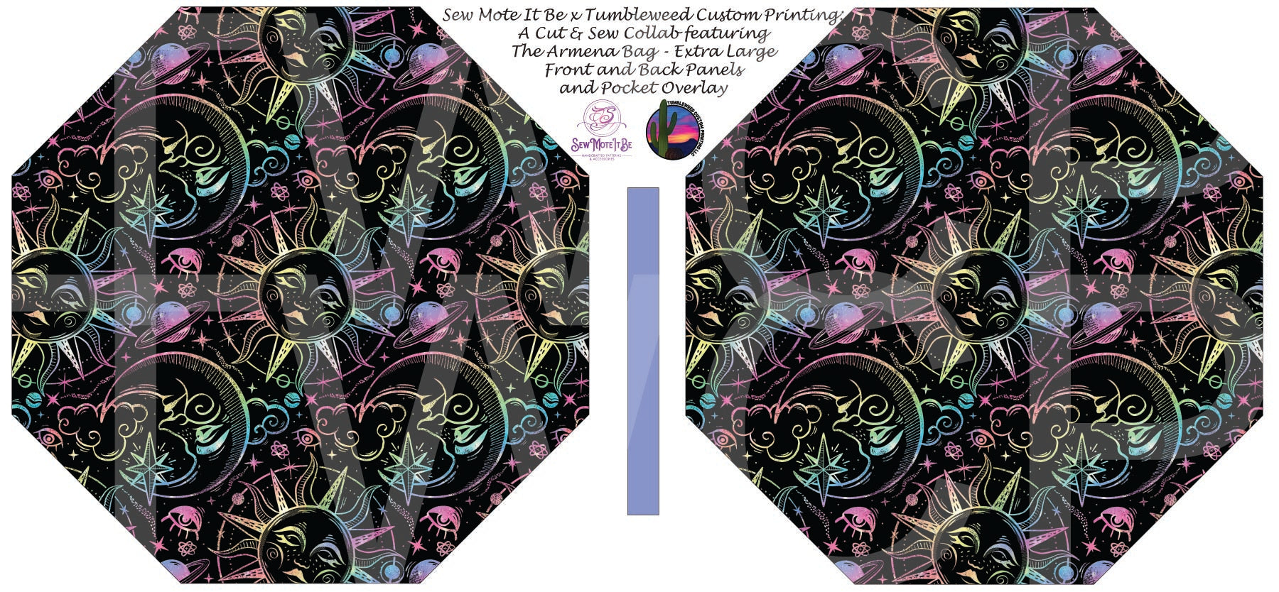 Sew Mote It Be - Armena Octagon Bag - Celestial Pastel Rainbow