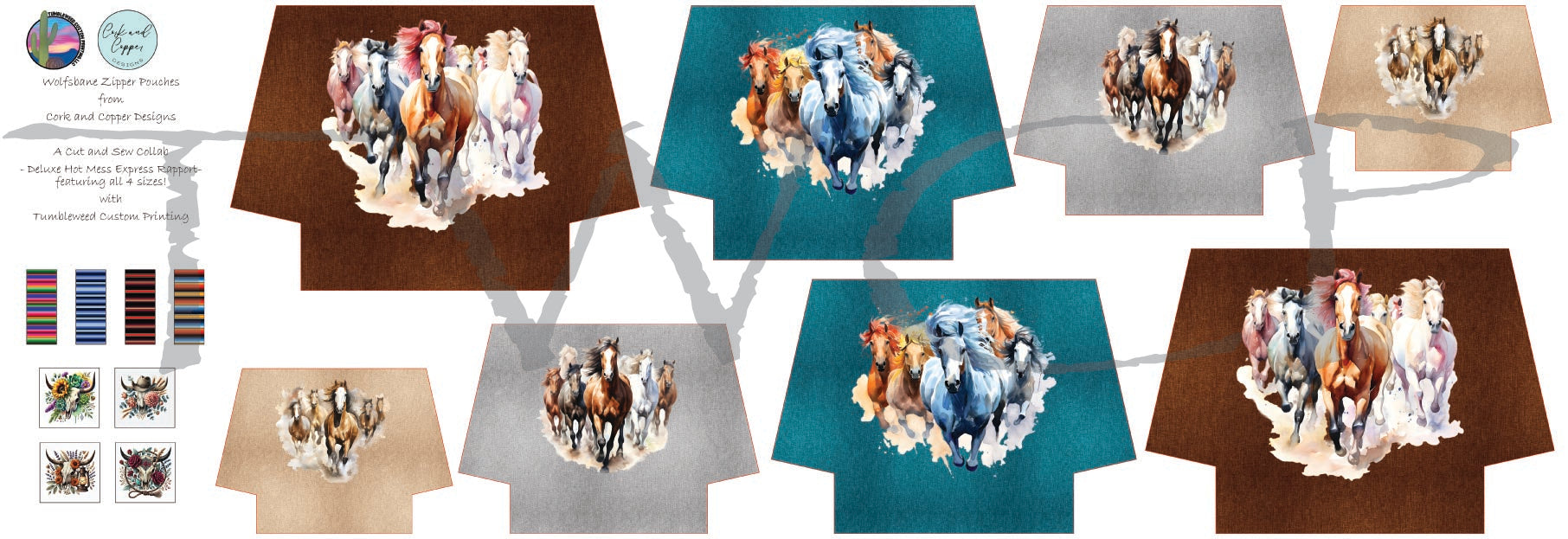 Cork & Copper Designs - The Wolfsbane Zipper Pouch - Western & Horses Deluxe