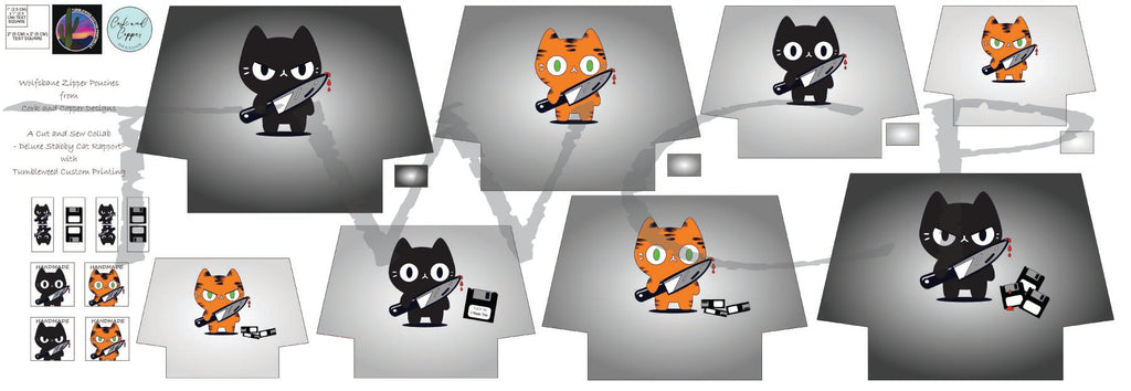 Cork & Copper Designs - The Wolfsbane Zipper Pouch - Stabby Cat (C&CD Exclusive)