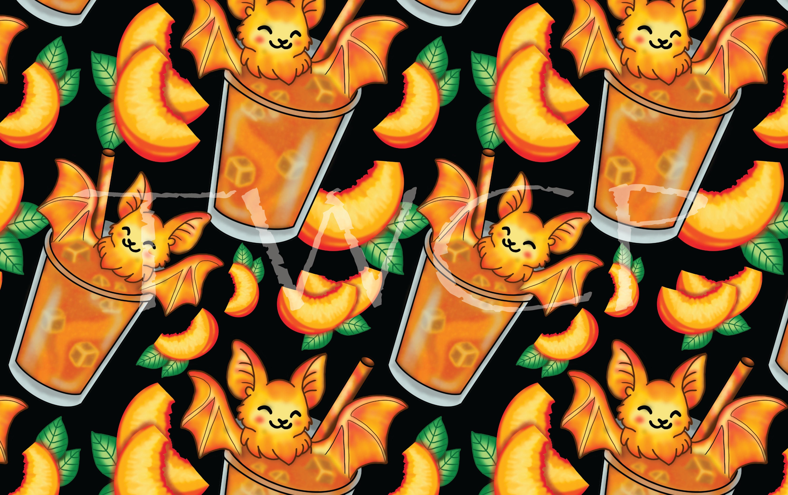Cauldron & Quill - Peach Bat-Tea Black
