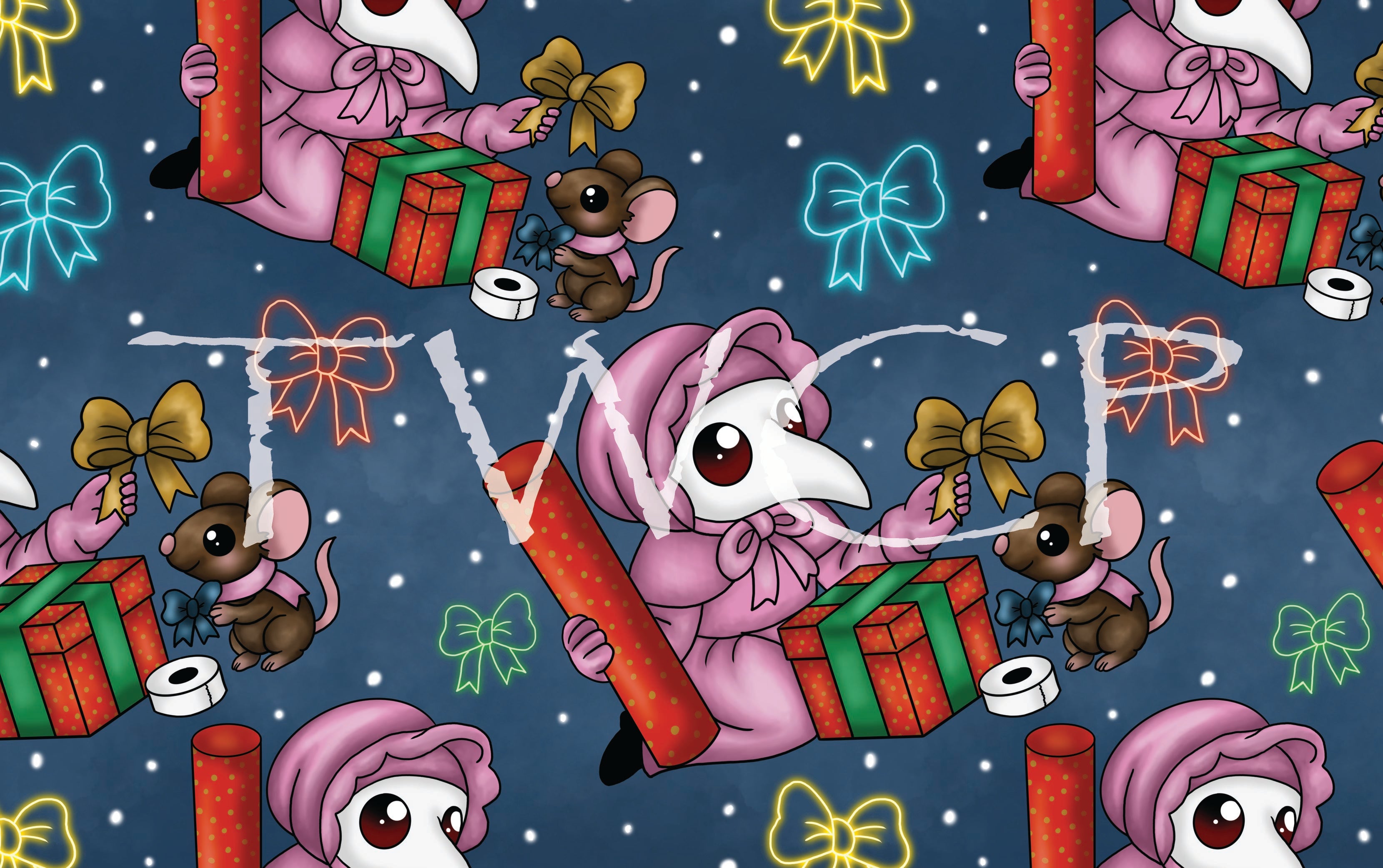 Cauldron & Quill - Plague Holidays Gift Wrapping Blue