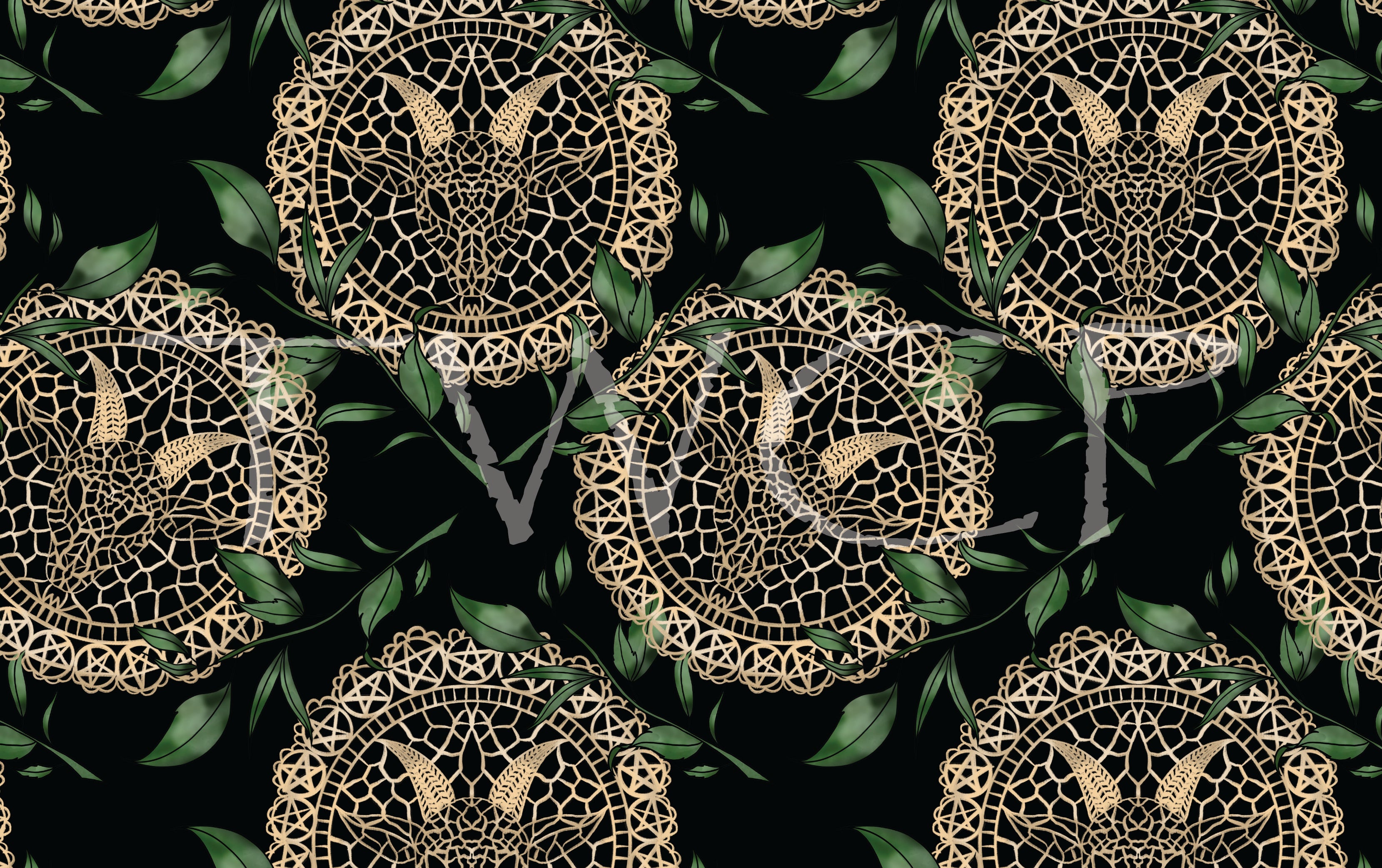 Cauldron & Quill - Tea Party Doilies Coord Black