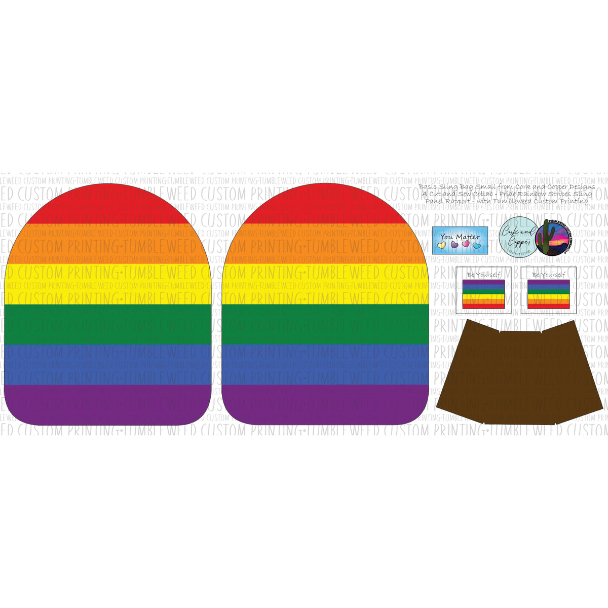 Cork & Copper Designs - Basic Sling Bag - Small - Pride Rainbow Stripes