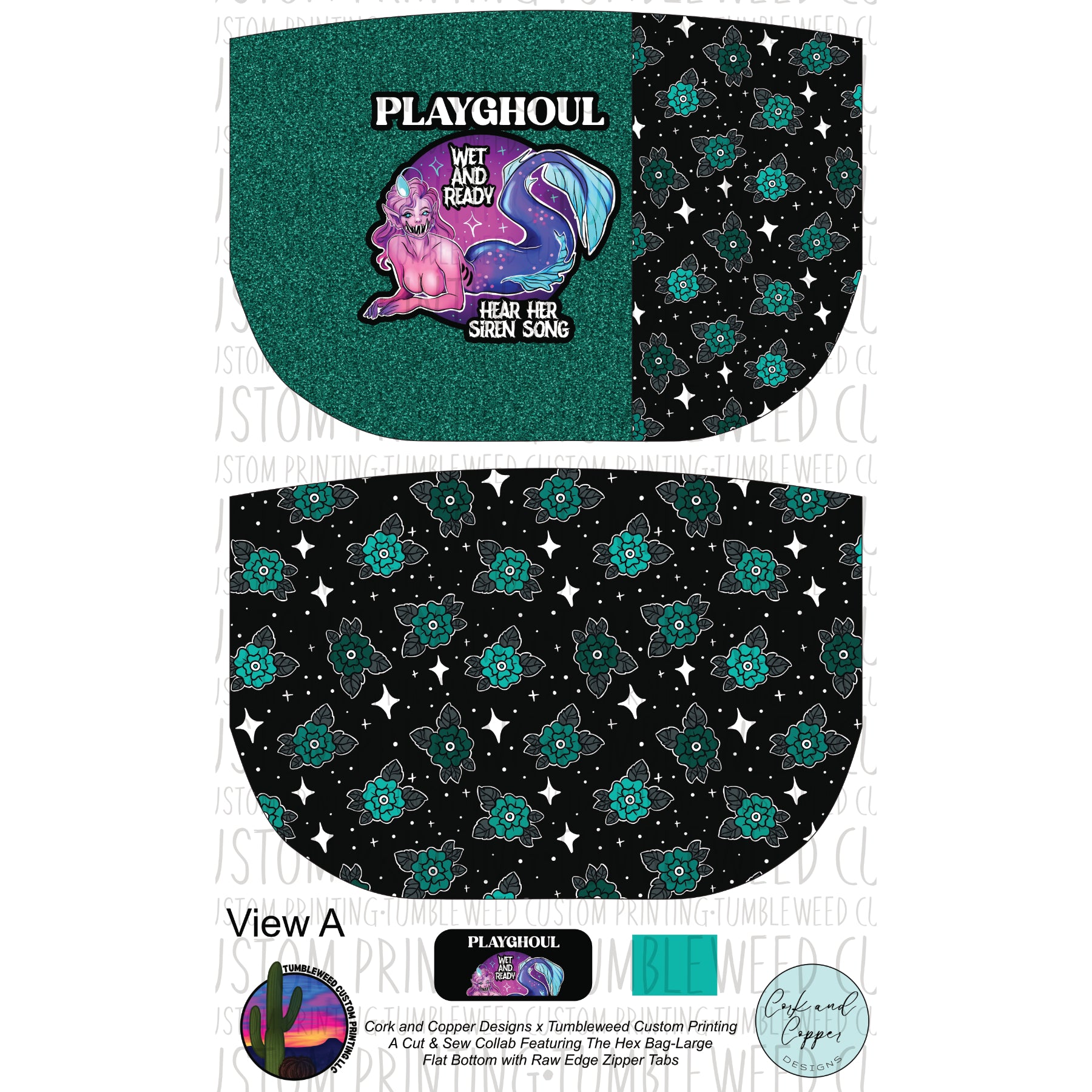 Cork & Copper Designs - The Hex Bag - Playghoul Mermaid