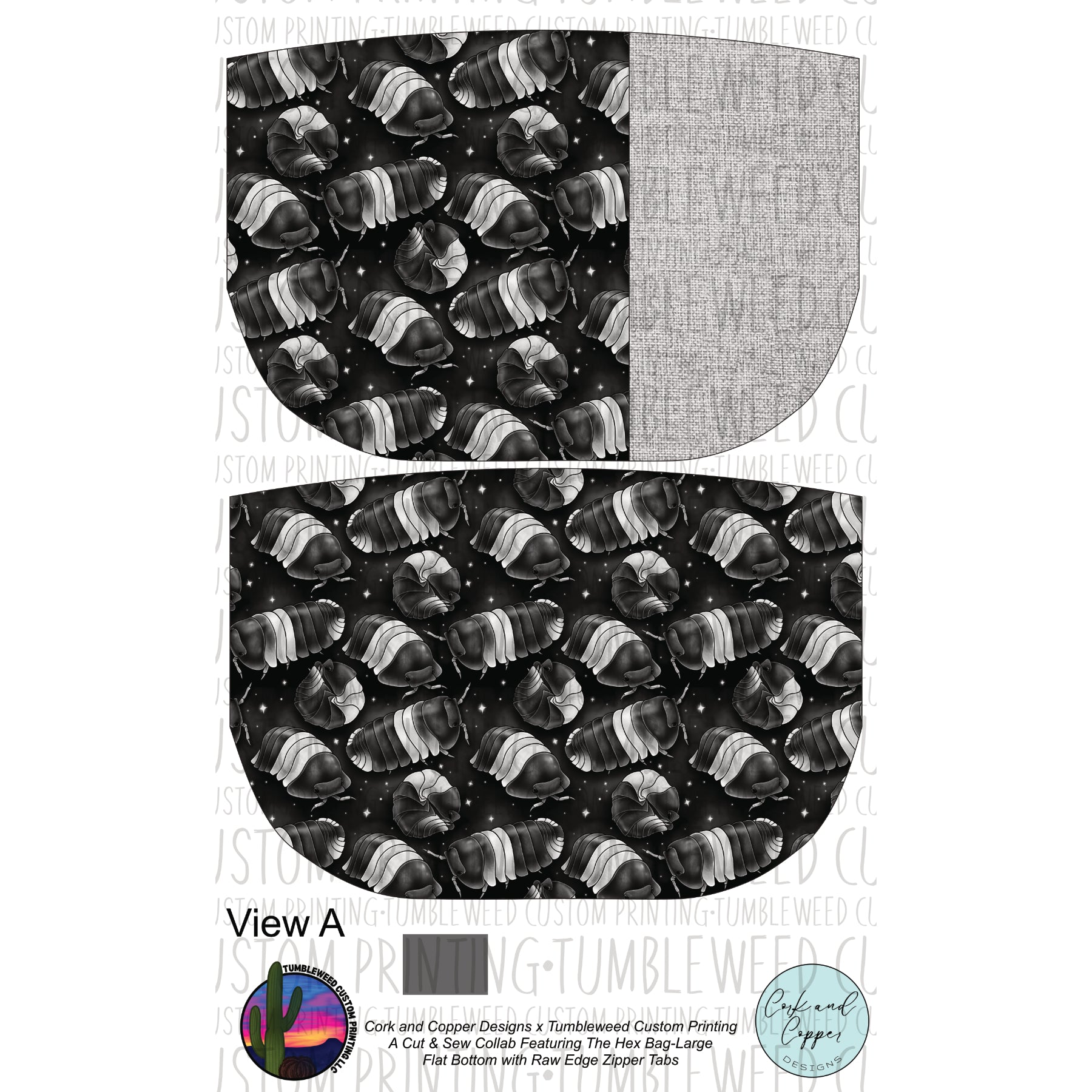 Cork & Copper Designs - The Hex Bag - Cubaris Isopods Panda Kings Vivarium