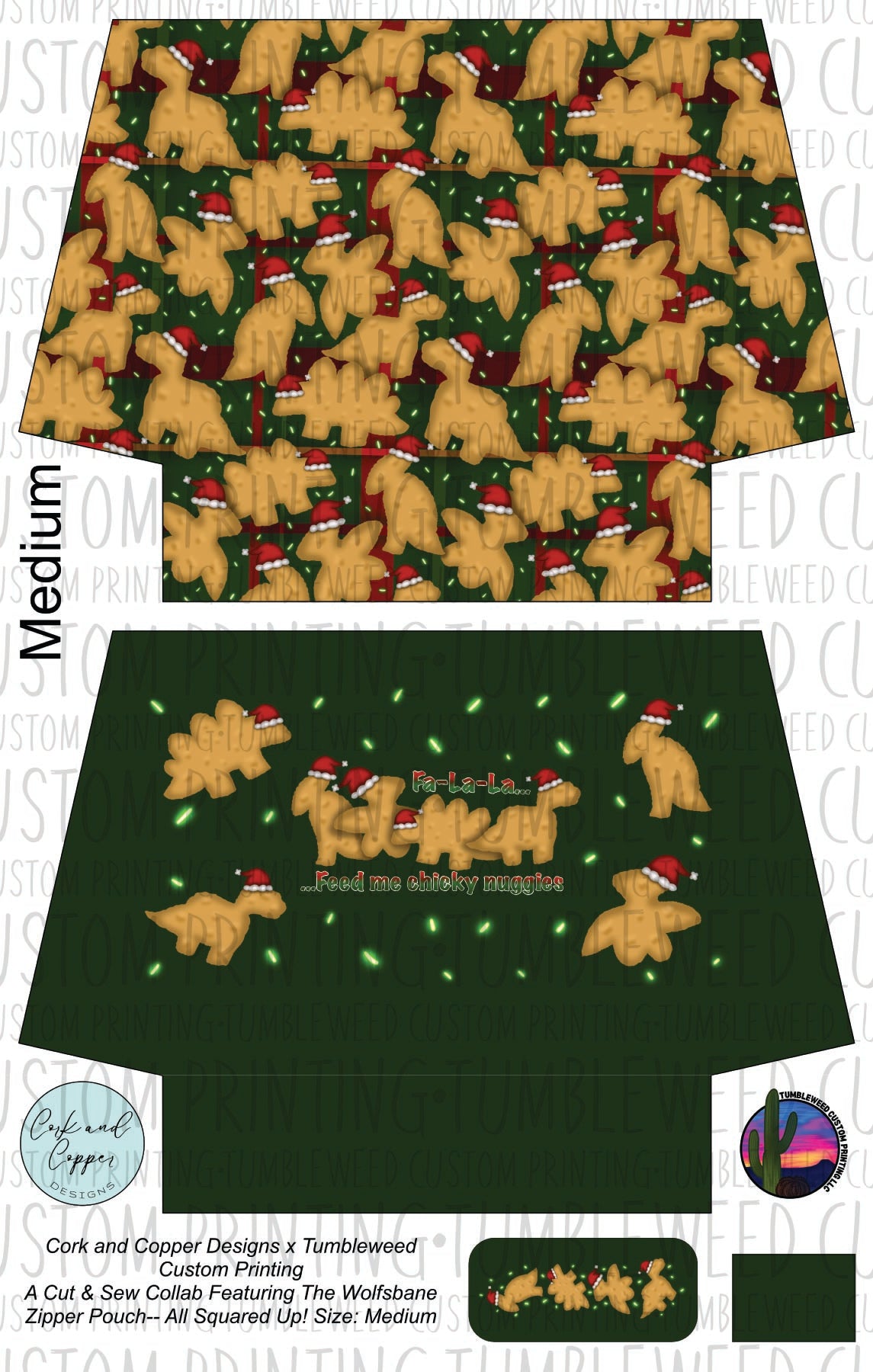 Cork & Copper Designs - The Wolfsbane Zipper Pouch - Feed Me Chicky Nuggies V1