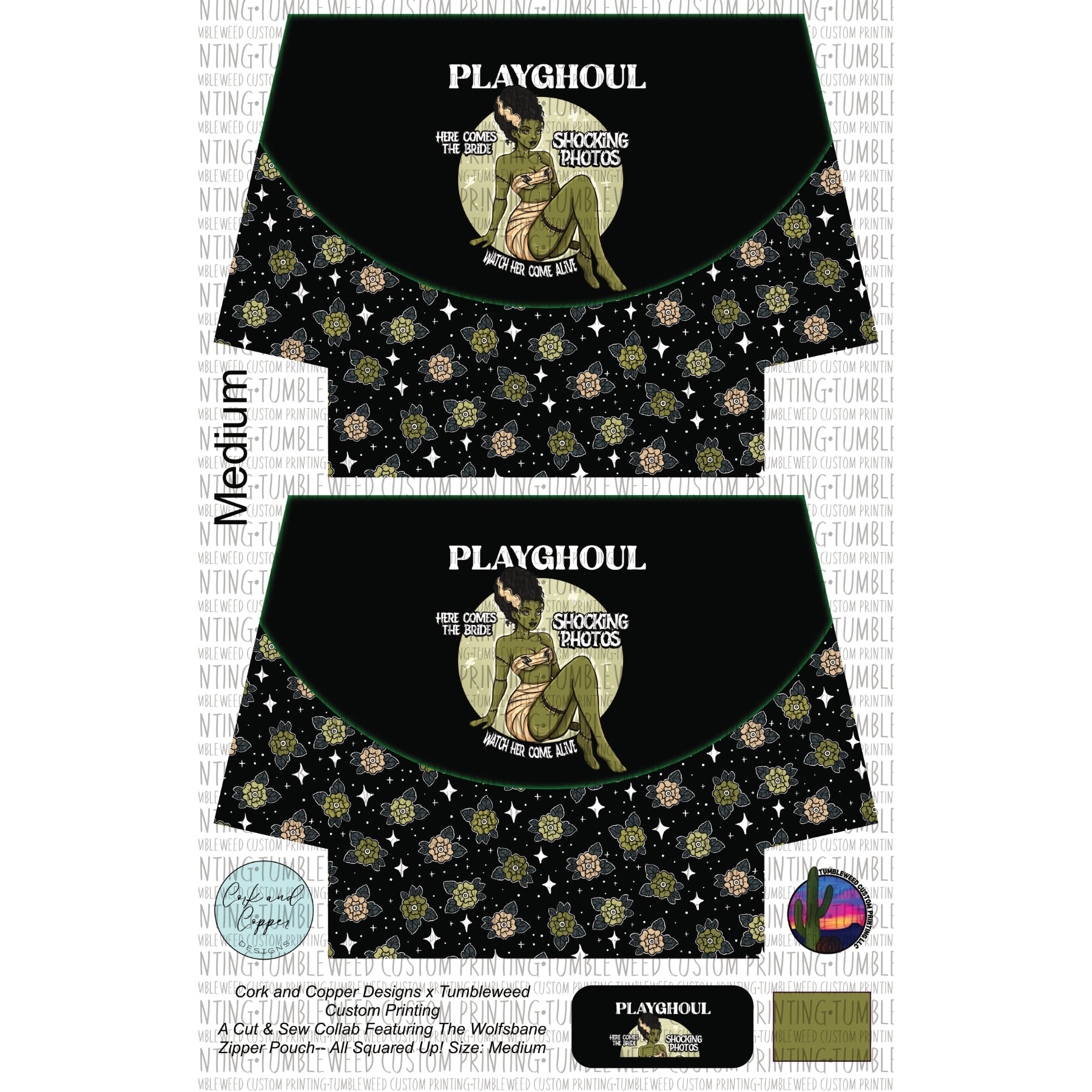Cork & Copper Designs - The Wolfsbane Zipper Pouch - Playghoul Bride