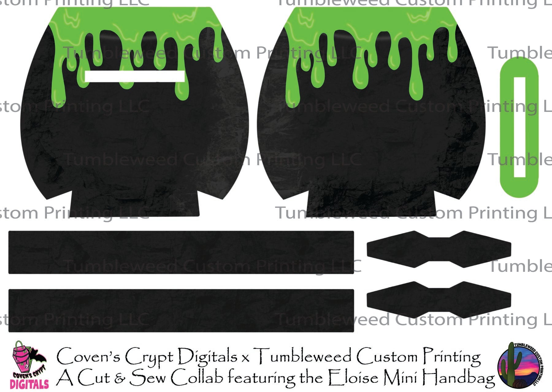 Coven's Crypt Digitals - Eloise Mini Handbag - Drip Cauldron Green