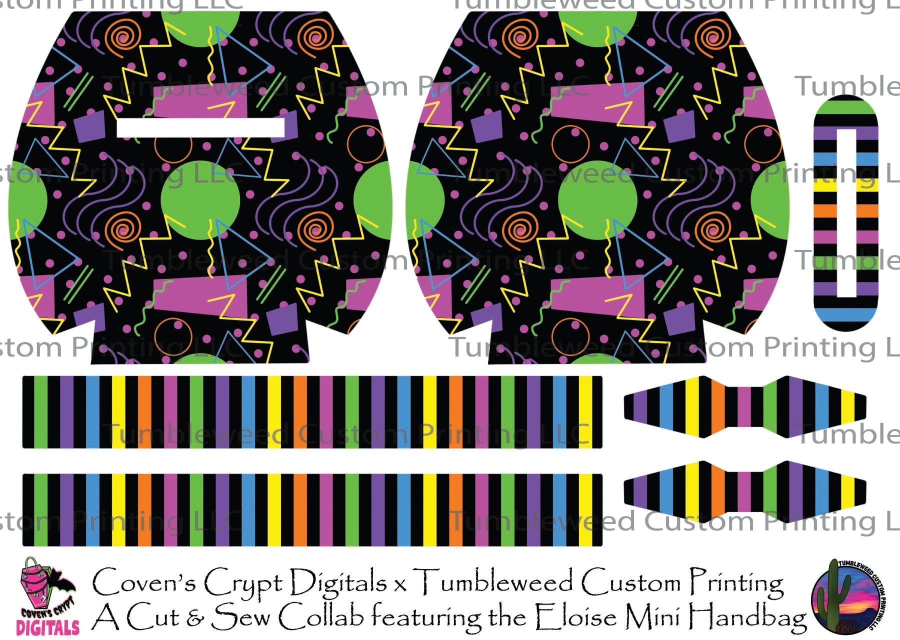 Coven's Crypt Digitals - Eloise Mini Handbag - Retro Carpet