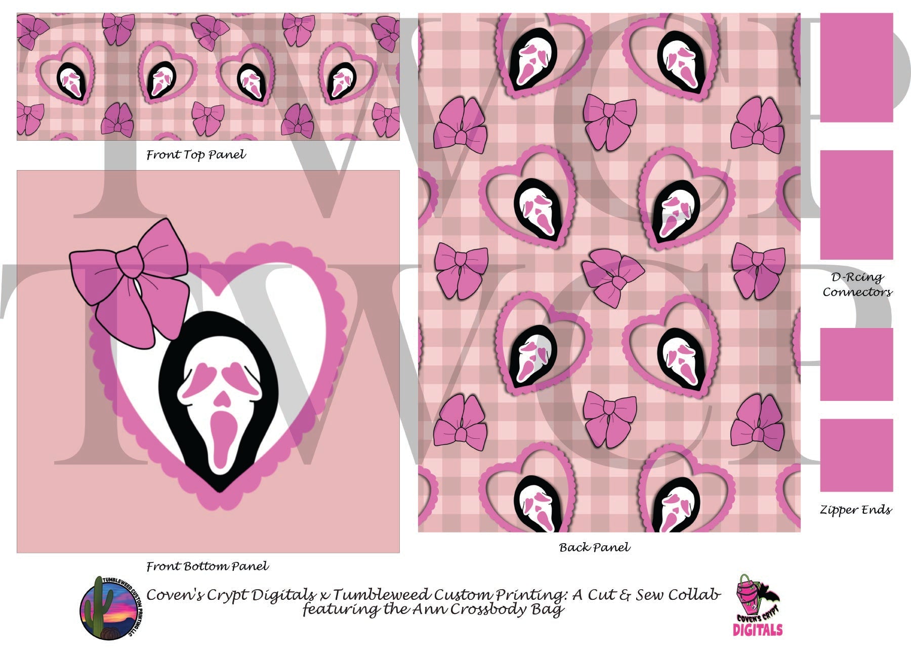 Coven's Crypt Digitals - Ann Crossbody Bag - Horror Masked Killer