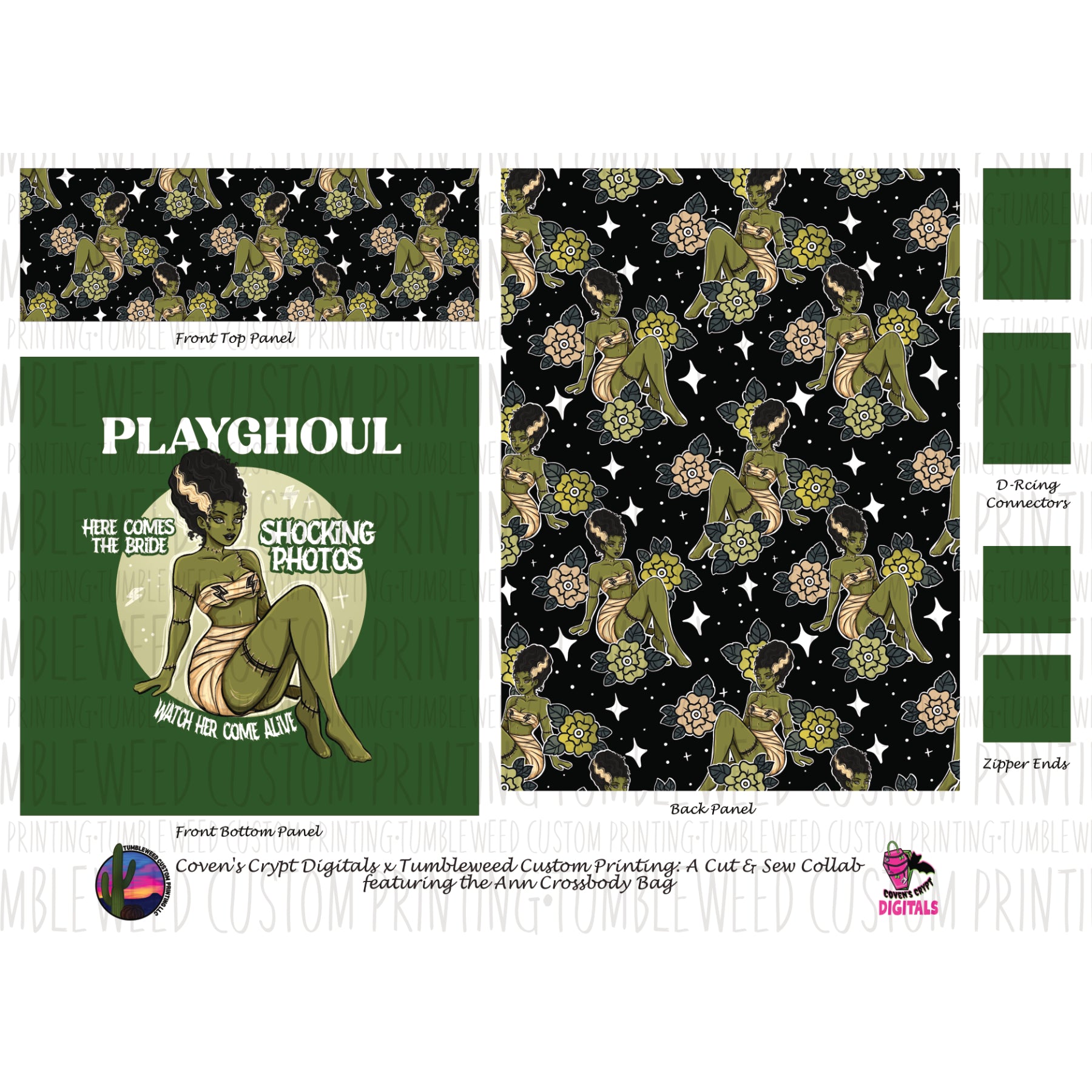Coven's Crypt Digitals - Ann Crossbody Bag - Playghoul Bride
