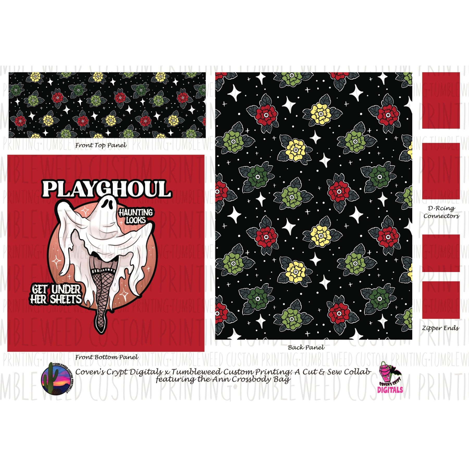 Coven's Crypt Digitals - Ann Crossbody Bag - Playghoul Ghost