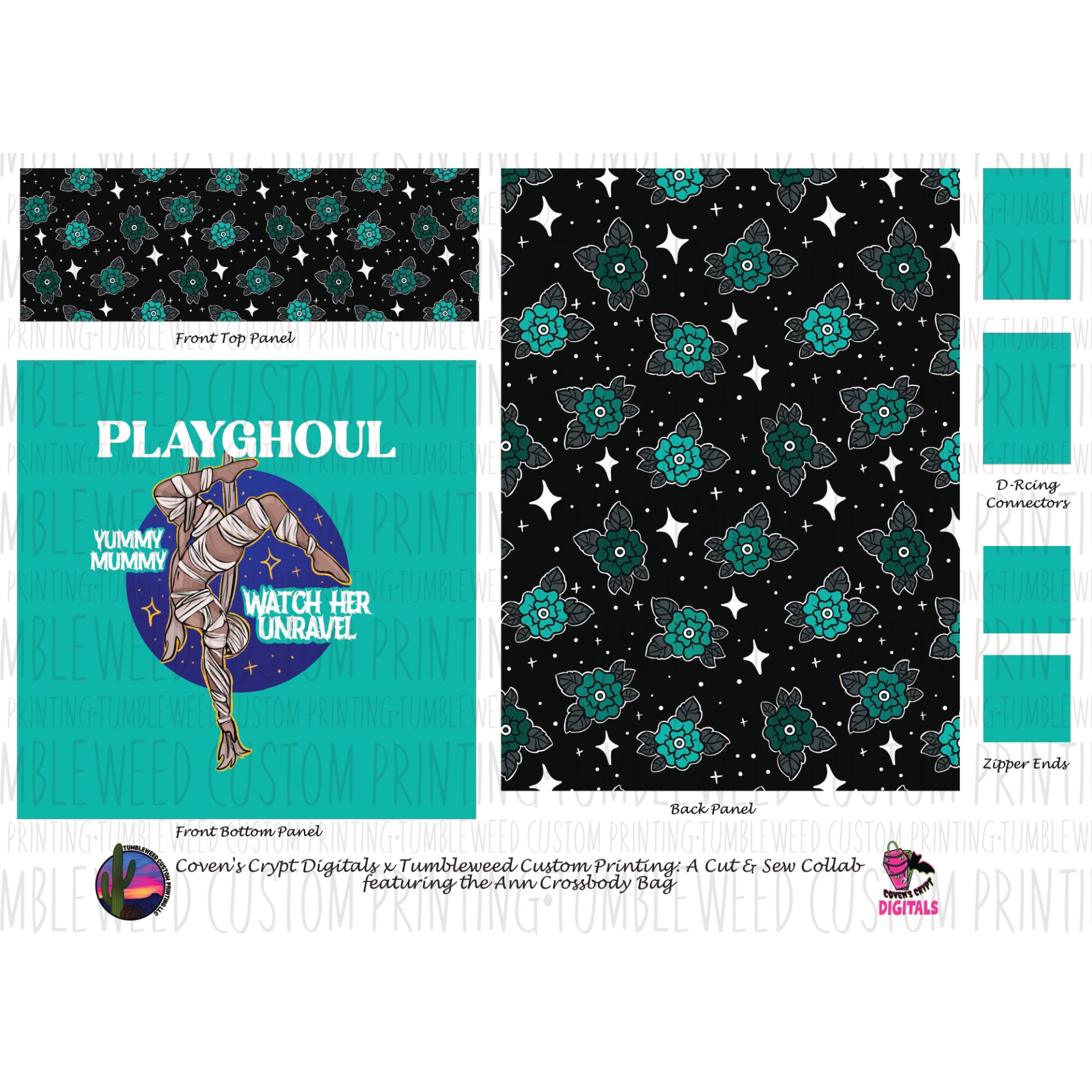 Coven's Crypt Digitals - Ann Crossbody Bag - Playghoul Mummy