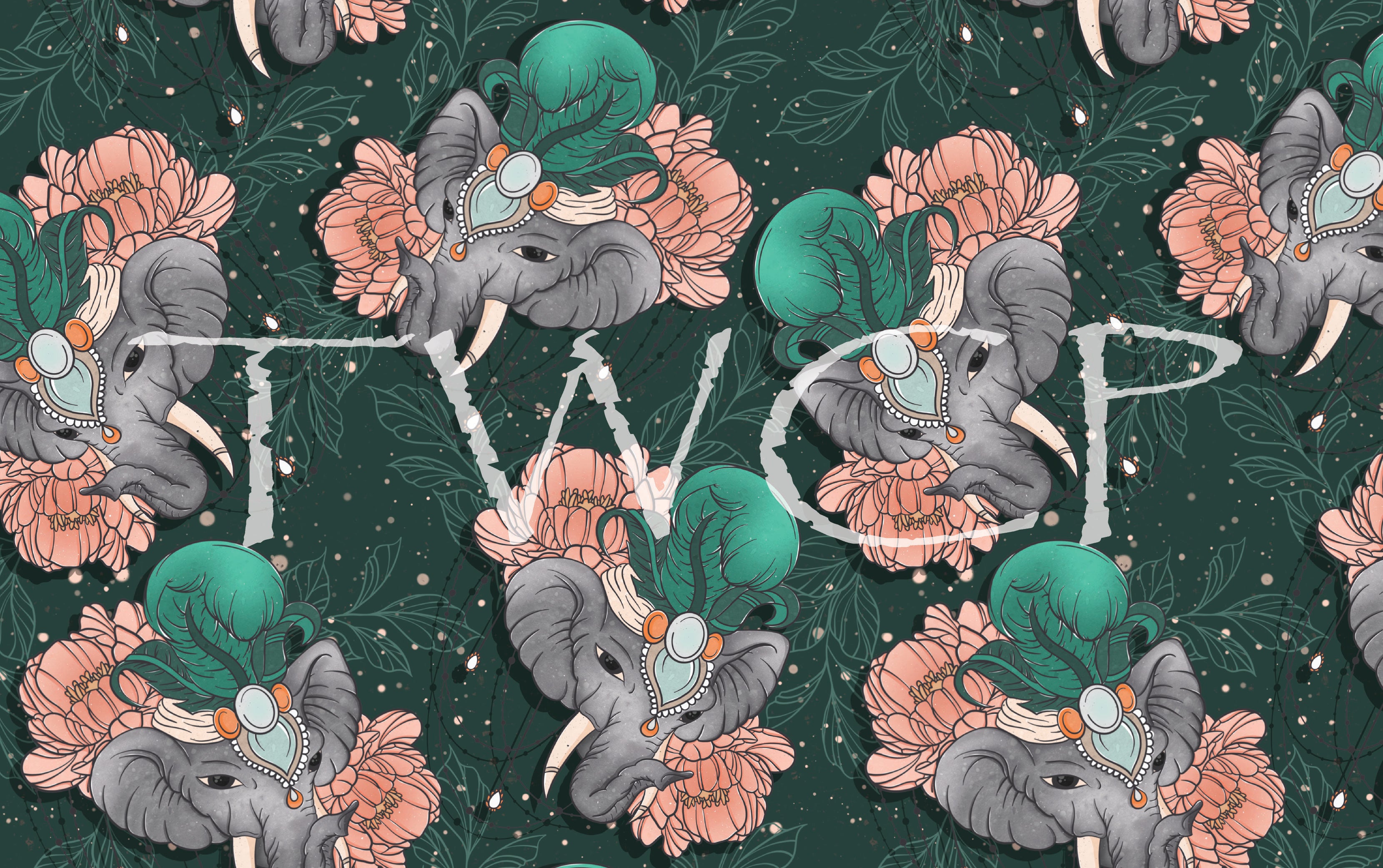 Whimsy Pixie Designs - Elegant Elephant Emerald