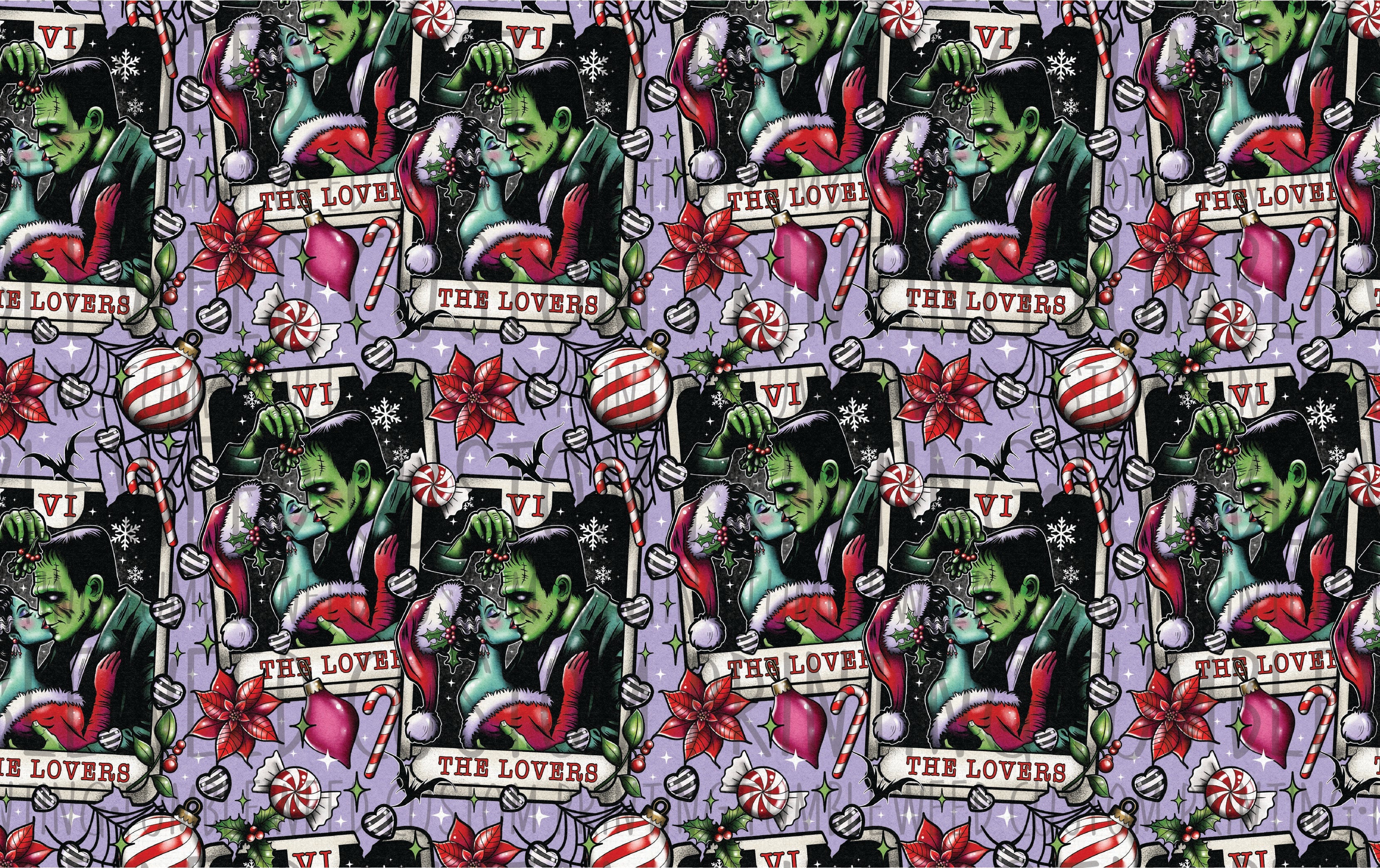 Gravitee Designs - Creepy Xmas Tarot - The Lovers