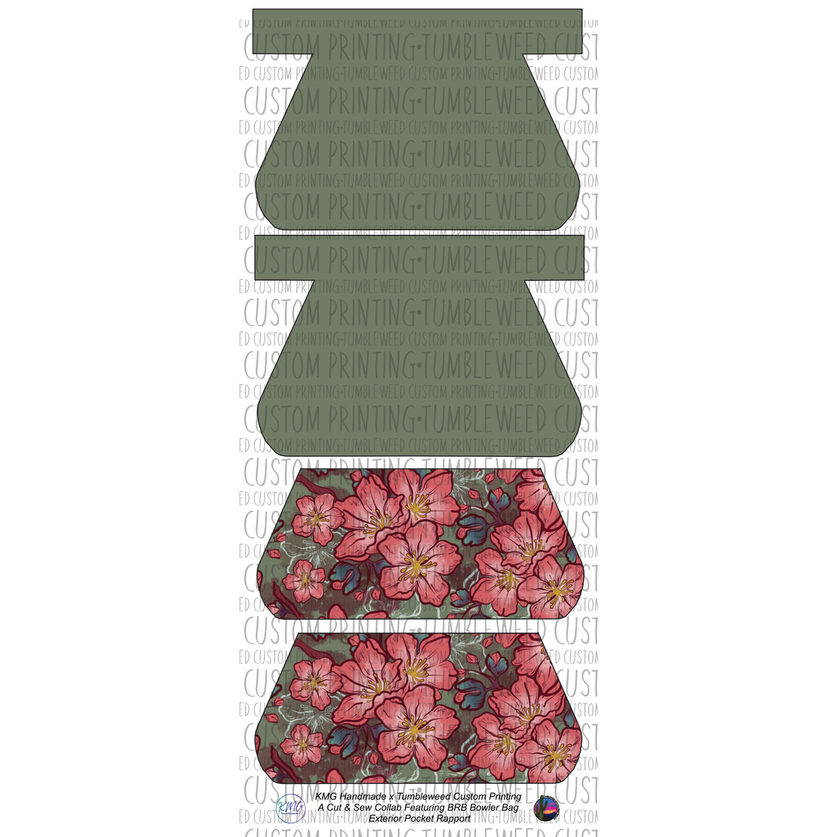 KMG Handmade - BRB Bowler Bag Panel Cut & Sew - AKetchum Floral 2