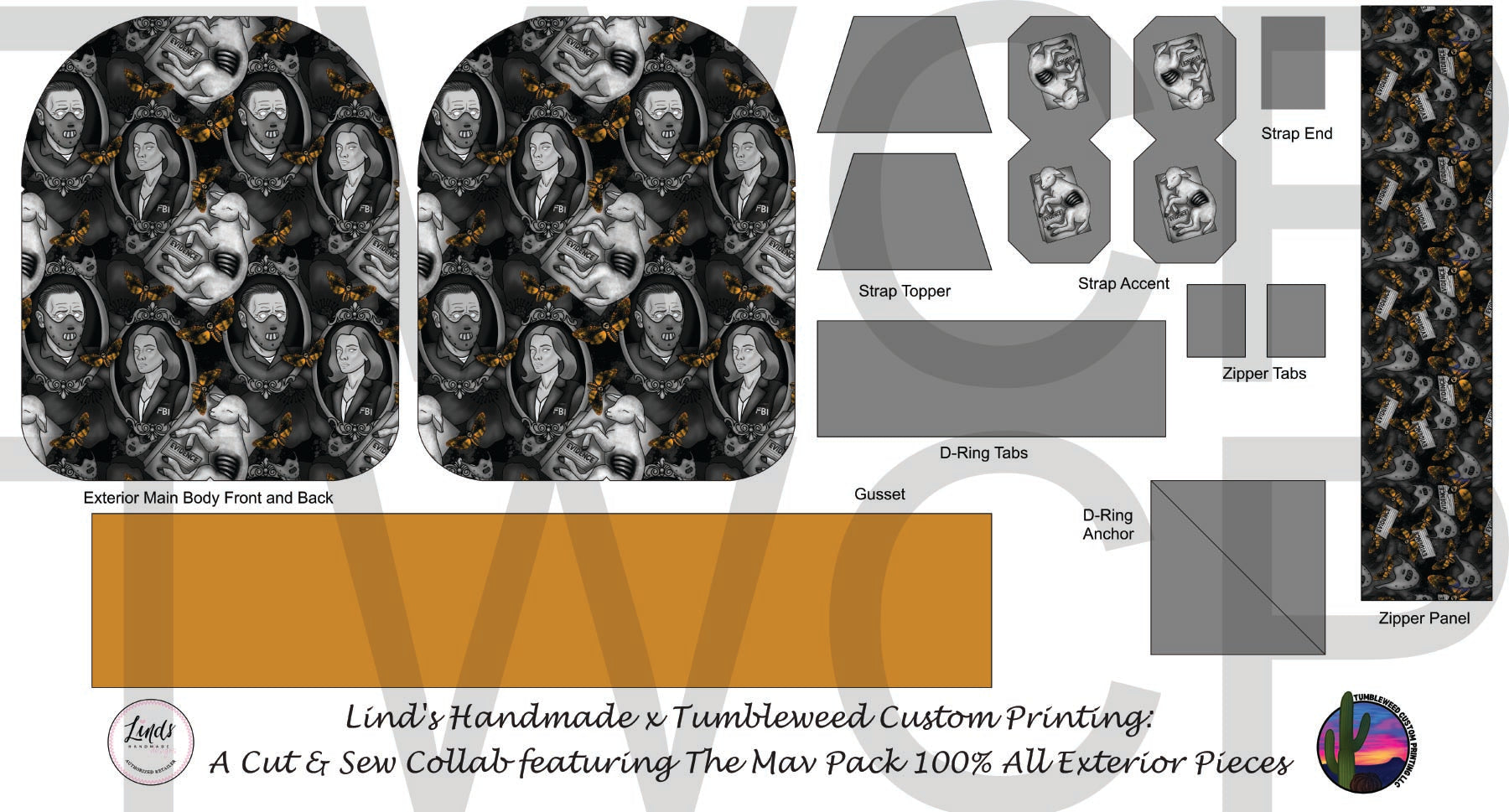 Lind's Handmade - Mav Pack 100% - Fava Beans & a Nice Chianti Monochrome