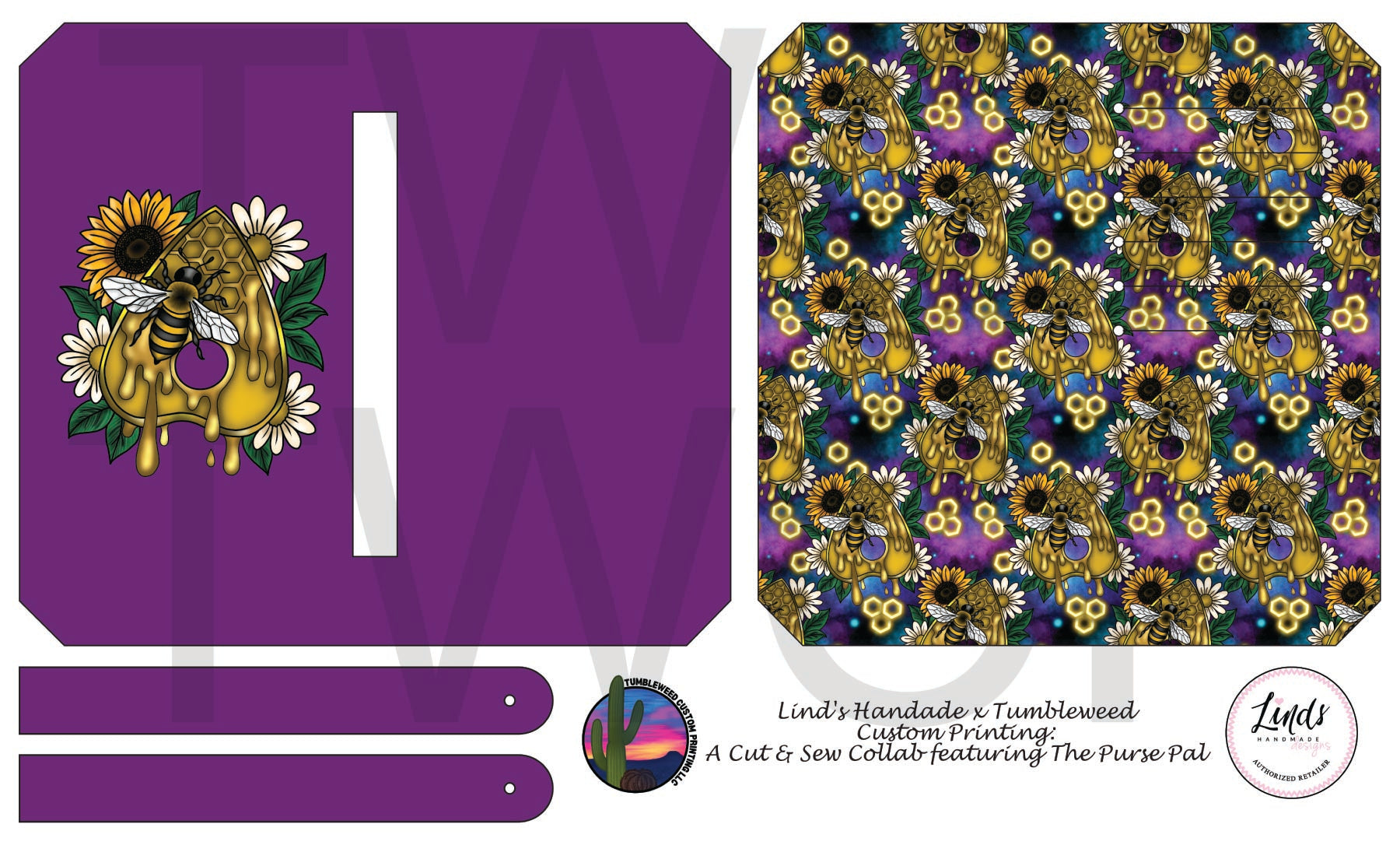 Lind's Handmade - Purse Pal - Bees & Planchettes Galaxy