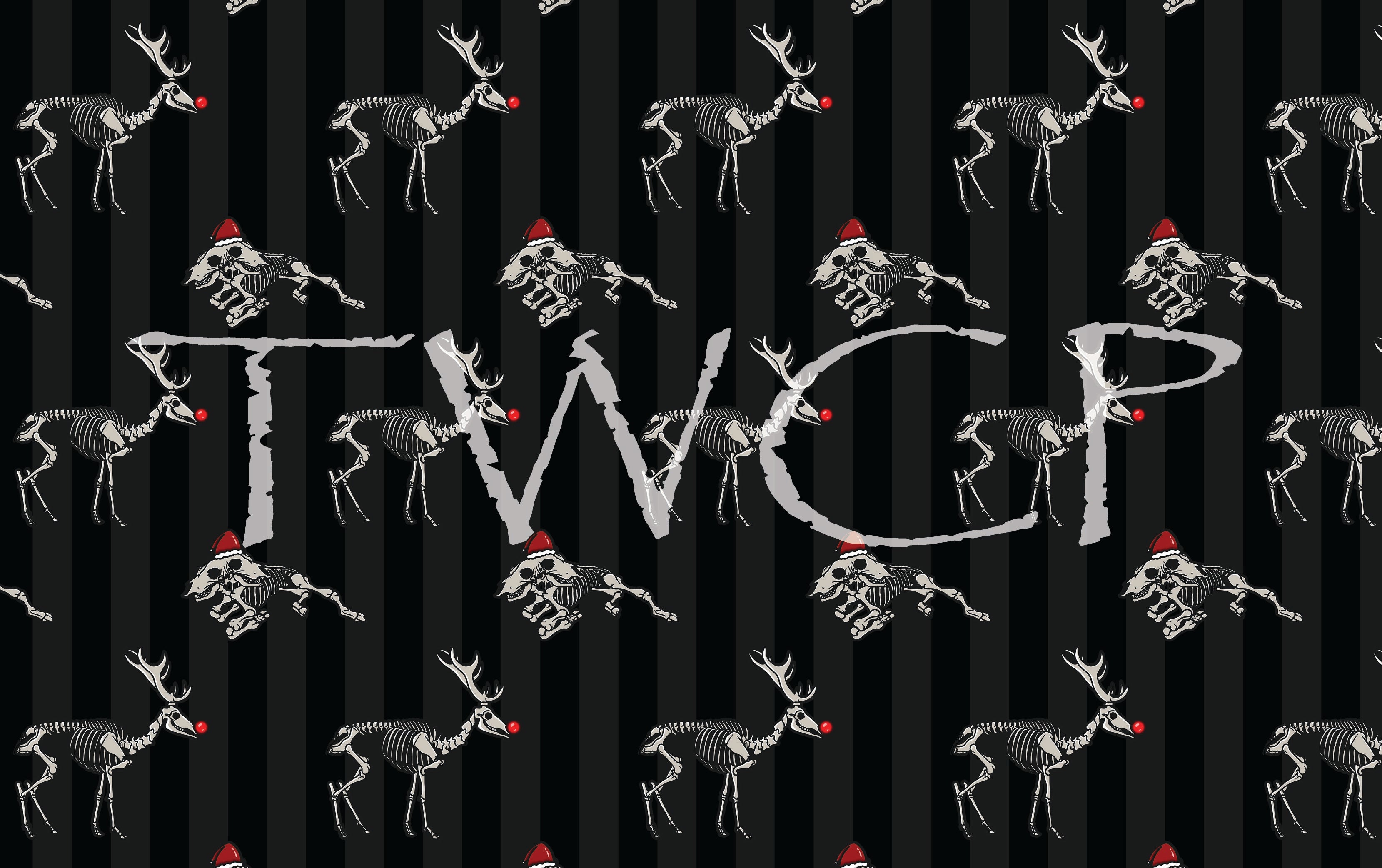 Malevolent Prints - Holiday Bones Vertical Stripes