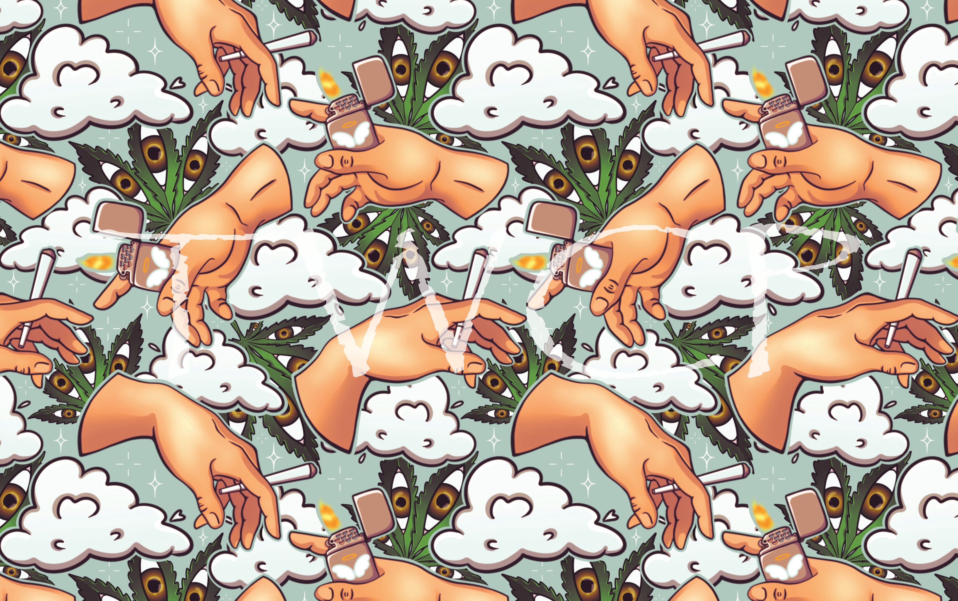Malevolent Prints - PuffPuffPass Light Green