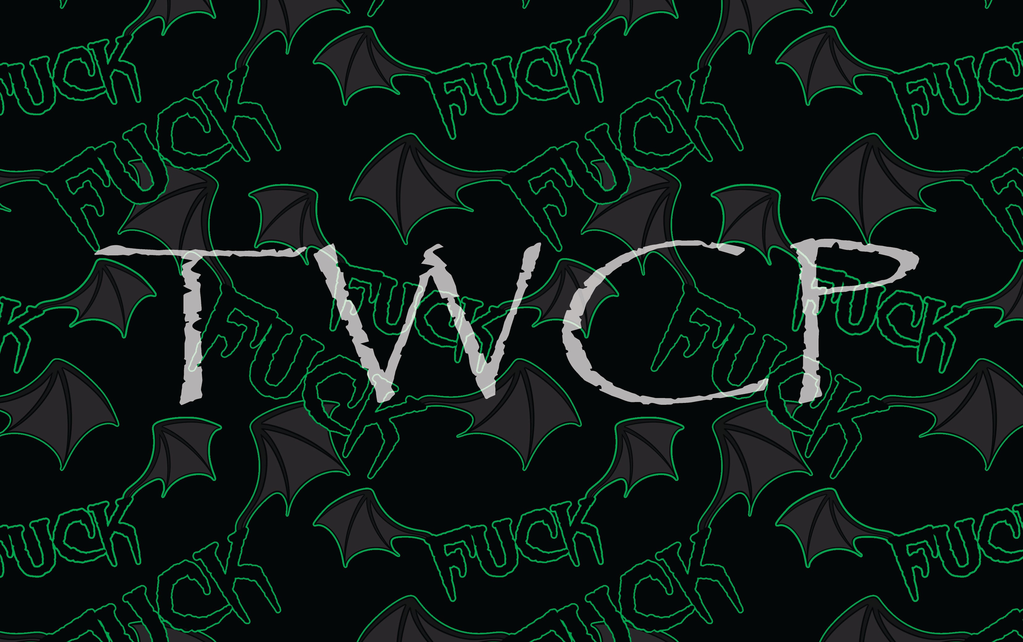 Malevolent Prints - Flying F*ck Green and Black