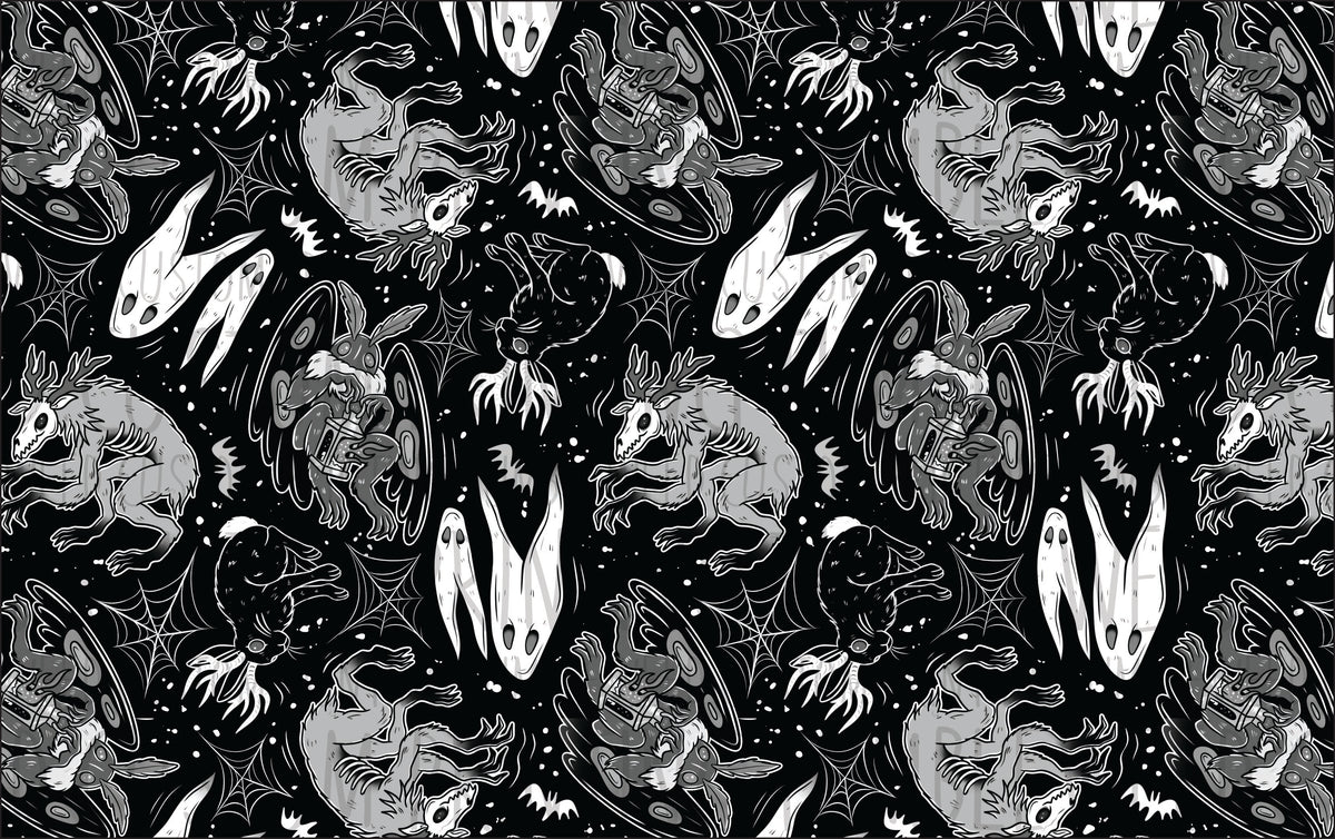 Milkteef Designs - Spooky Cryptids Monochrome