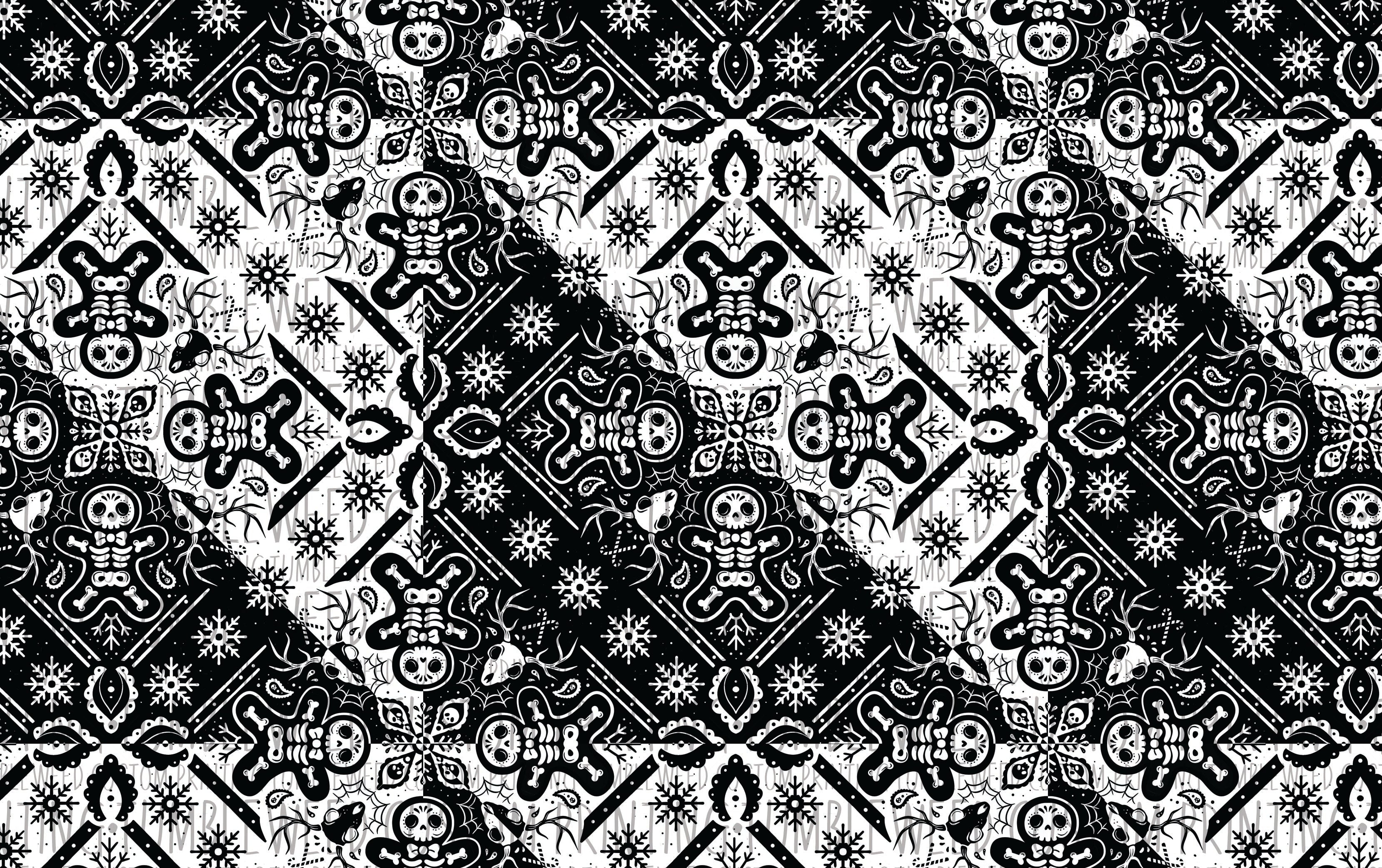 Milkteef Designs - Xmas-dana Black & White