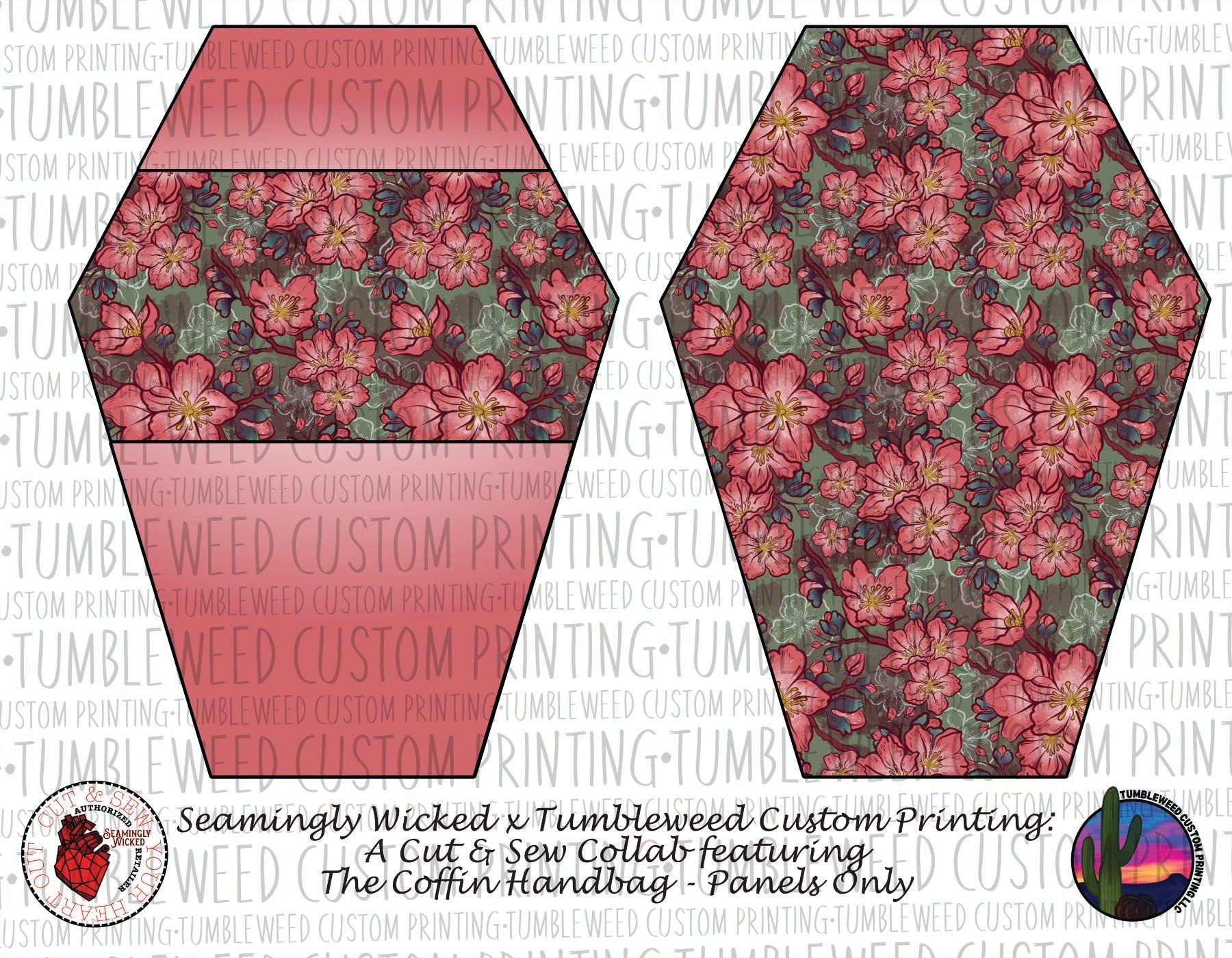 Seamingly Wicked - Coffin Handbag - AK Floral 2