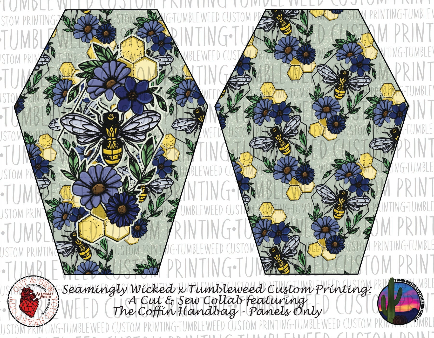 Seamingly Wicked - Coffin Handbag - Floral 2