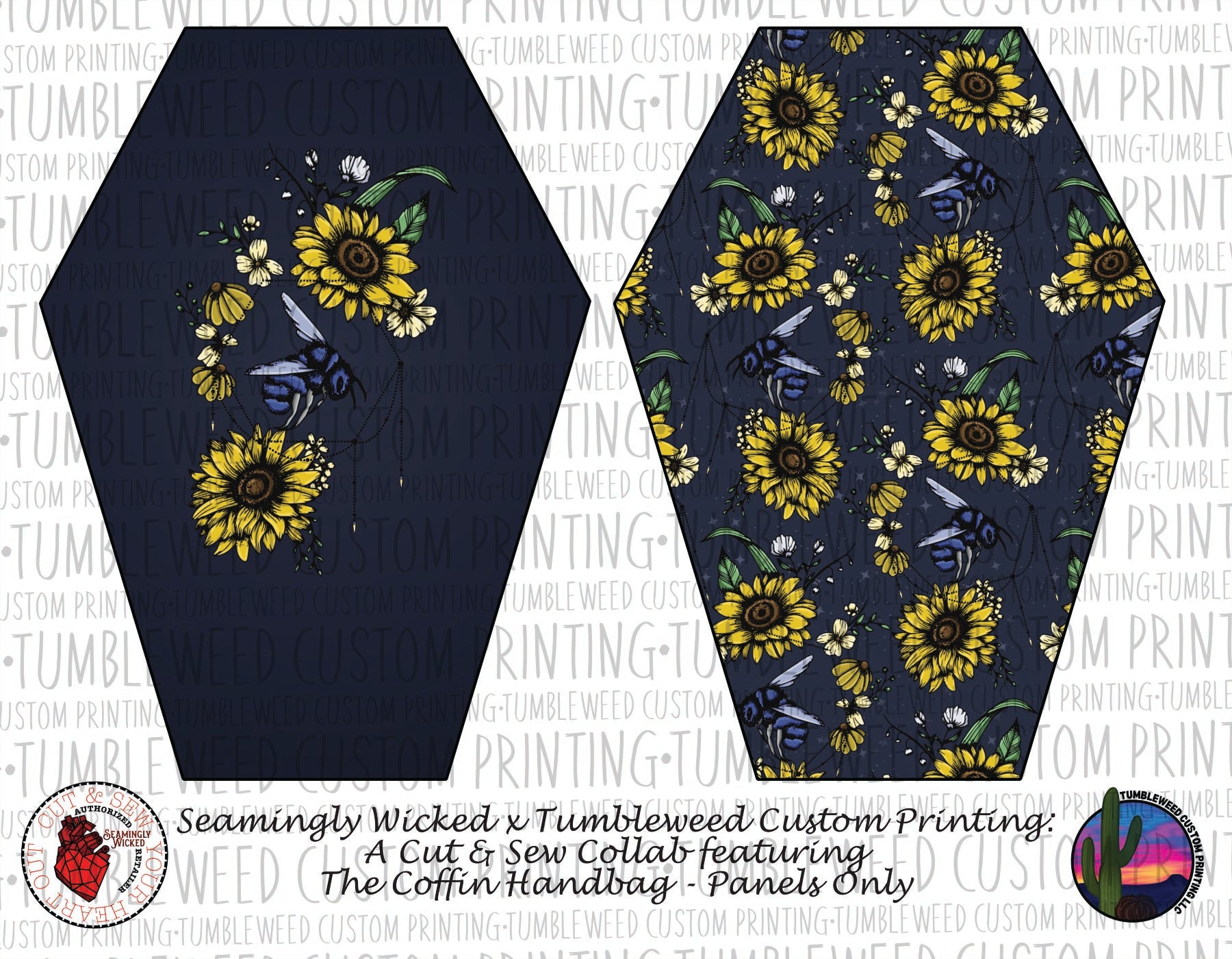 Seamingly Wicked - Coffin Handbag - Floral 3
