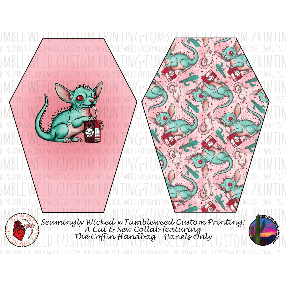 Seamingly Wicked - Coffin Handbag Panels 100% - Cryptid 2