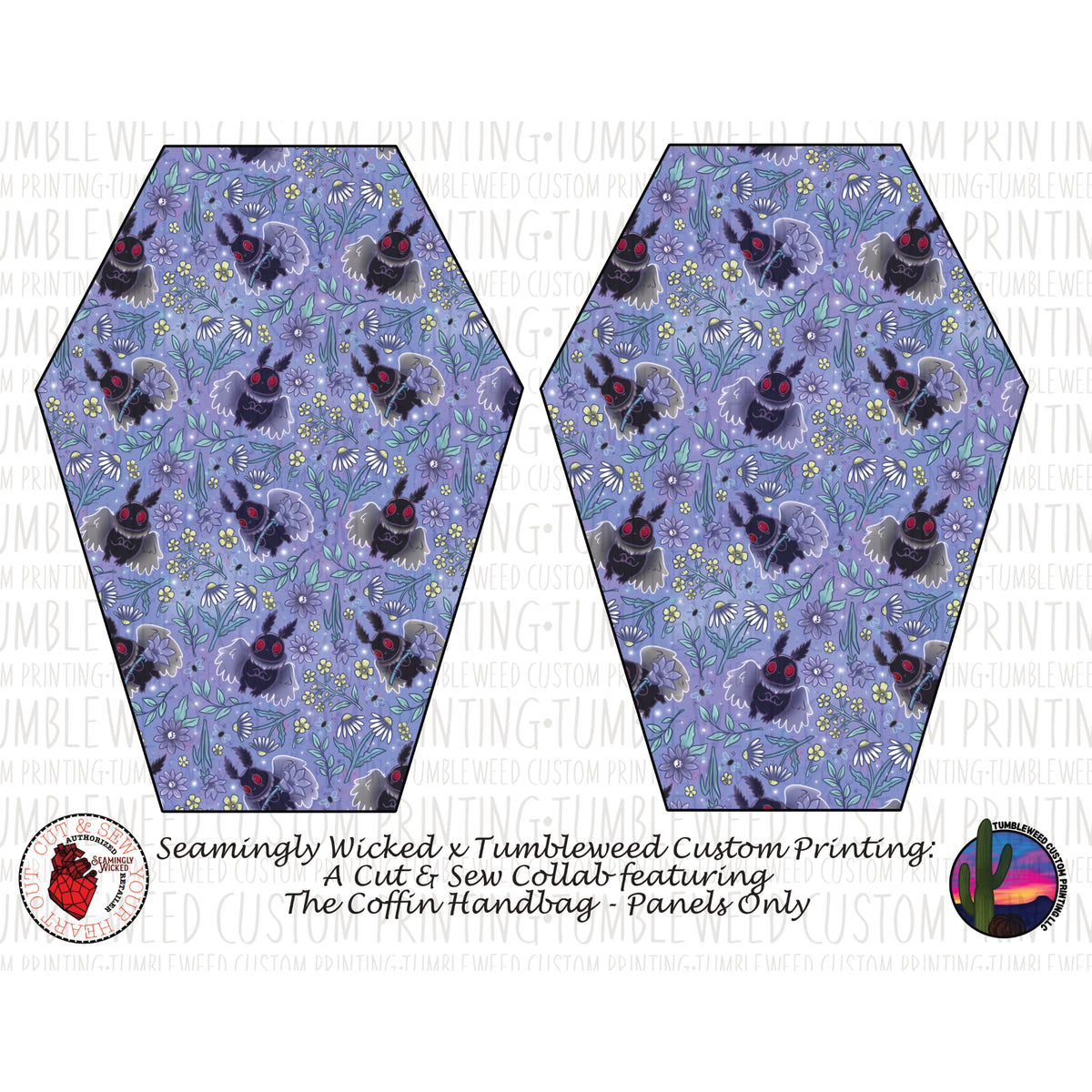 Seamingly Wicked - Coffin Handbag Panels 100% - Cryptid 5