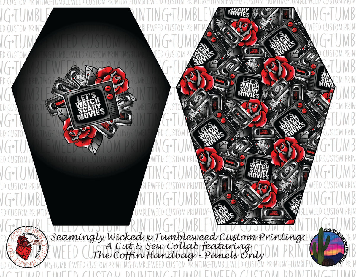 Seamingly Wicked - Coffin Handbag Panels 100% - Horror 10