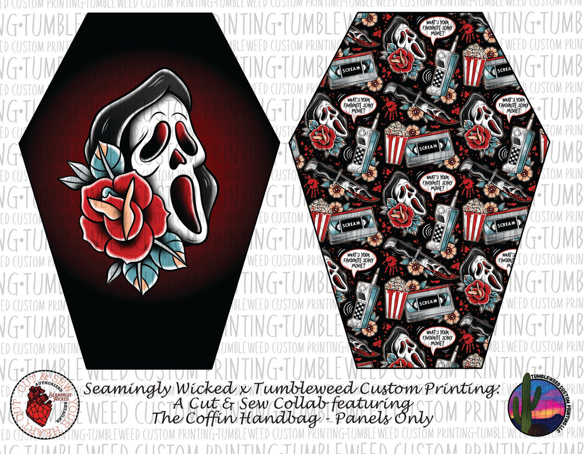 Seamingly Wicked - Coffin Handbag Panels 100% - Horror 12