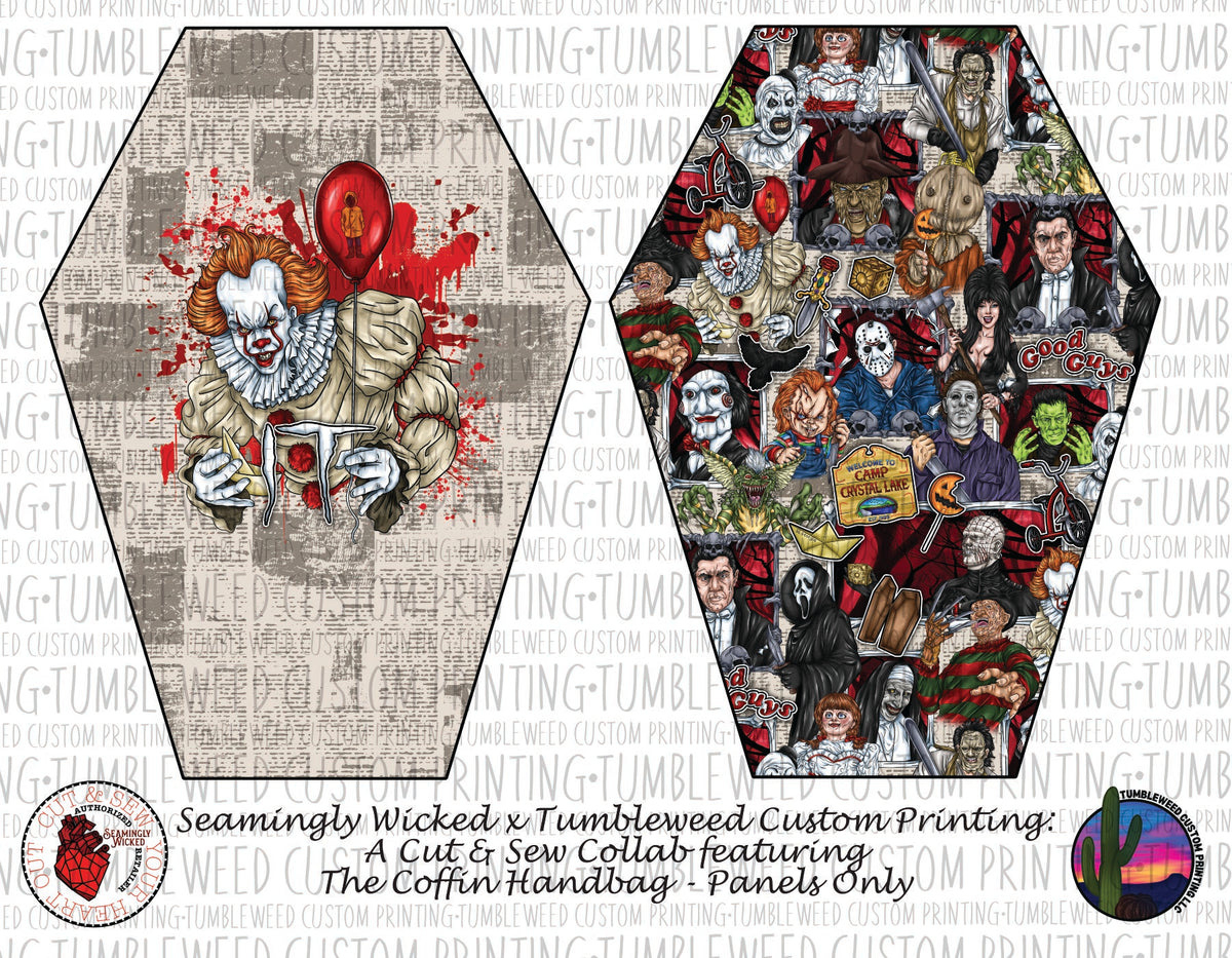 Seamingly Wicked - Coffin Handbag Panels 100% - Horror 13