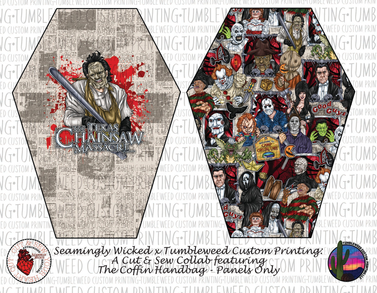 Seamingly Wicked - Coffin Handbag Panels 100% - Horror 14