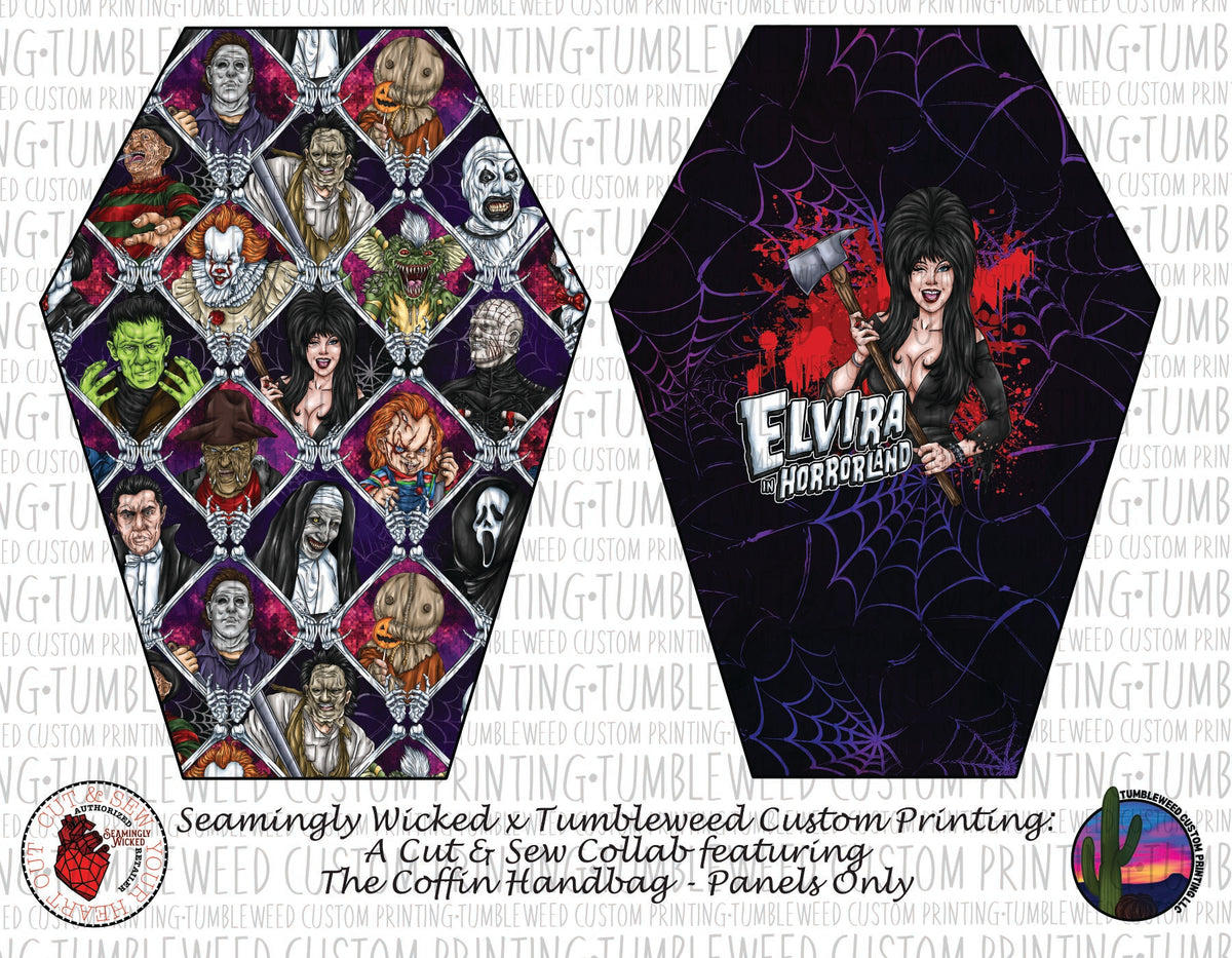 Seamingly Wicked - Coffin Handbag Panels 100% - Horror 3
