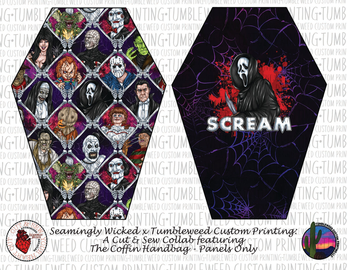 Seamingly Wicked - Coffin Handbag Panels 100% - Horror 4