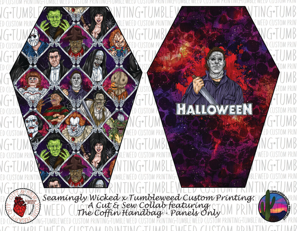 Seamingly Wicked - Coffin Handbag Panels 100% - Horror 6