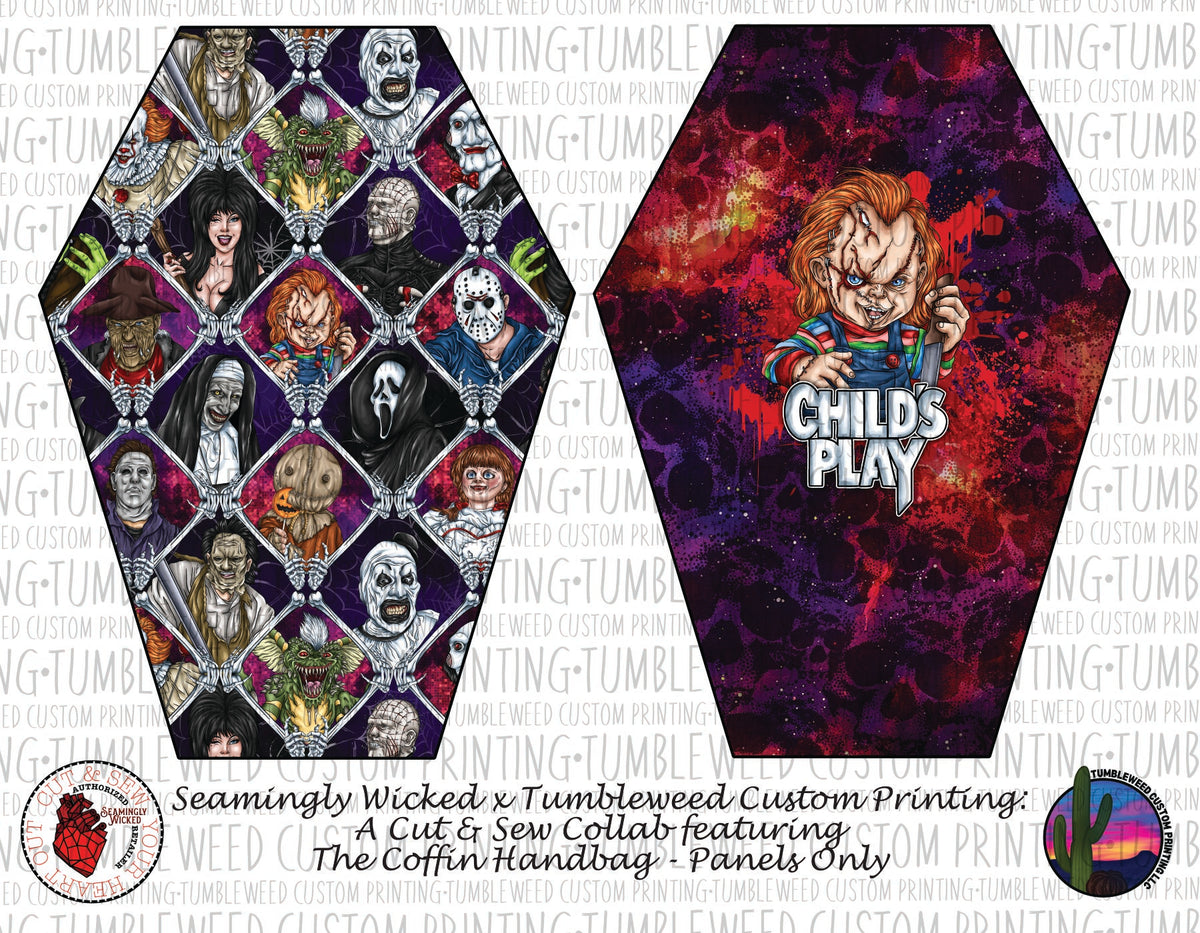 Seamingly Wicked - Coffin Handbag Panels 100% - Horror 7
