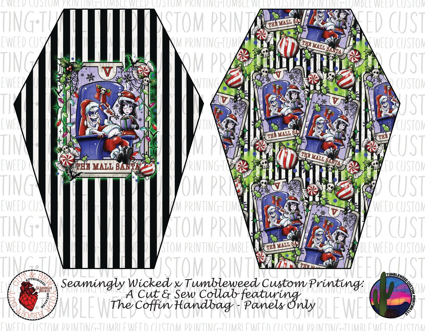 Seamingly Wicked - Coffin Handbag Panels 100% - The Mall Santa