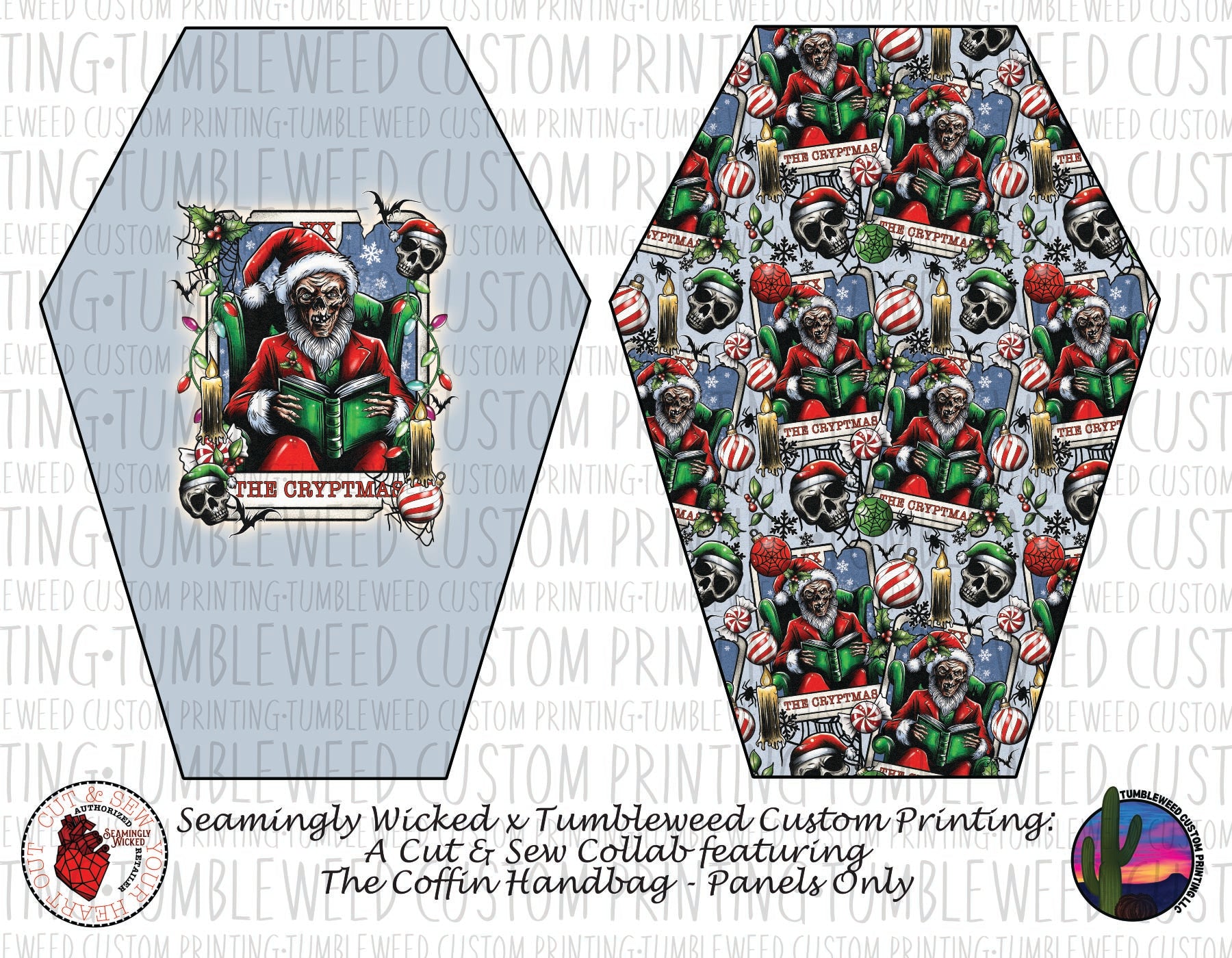 Seamingly Wicked - Coffin Handbag Panels 100% - The Cryptmas