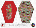 Seamingly Wicked - Coffin Handbag Panels 100% - Undead Debbie Red