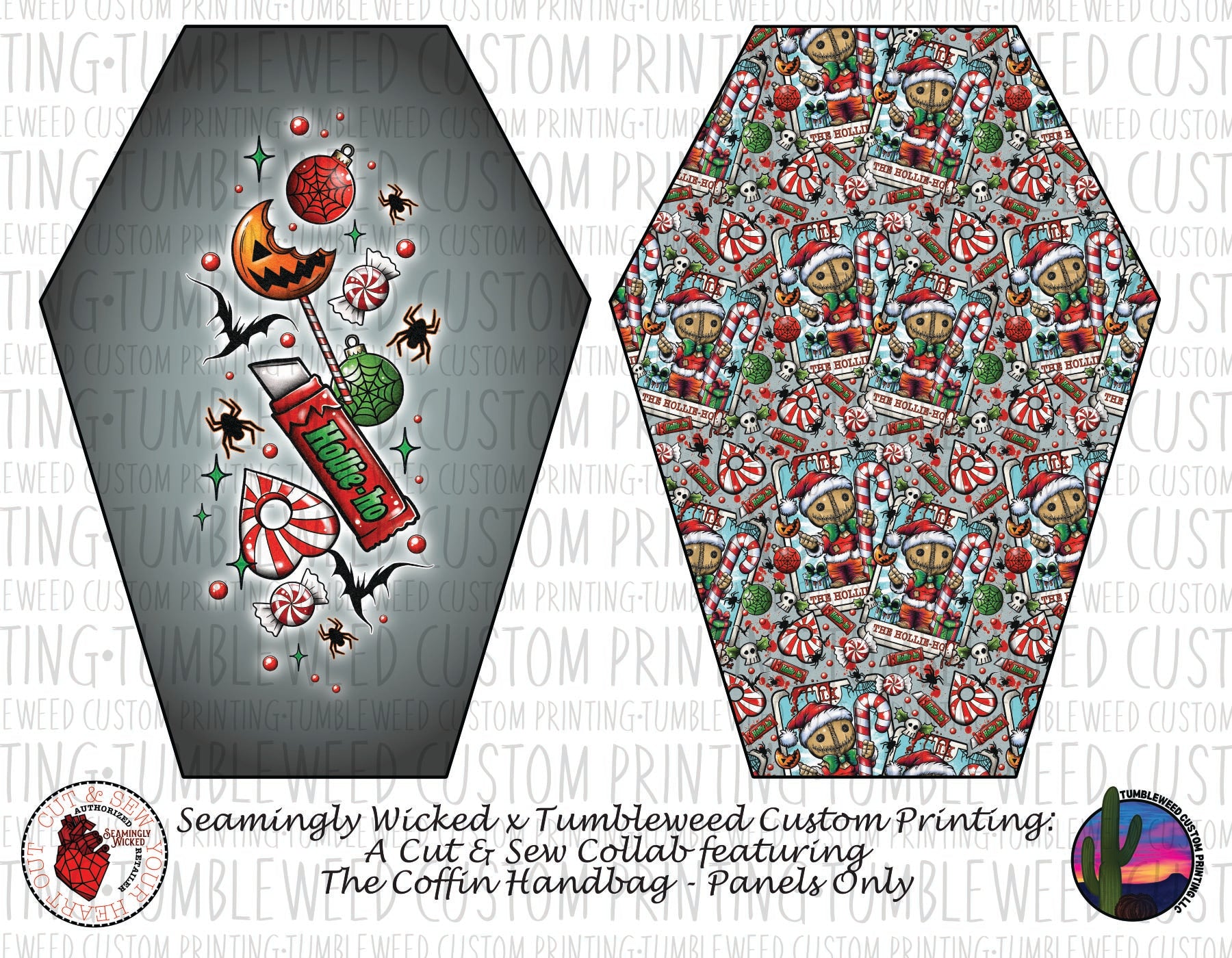 Seamingly Wicked - Coffin Handbag Panels 100% - The Hollie-Ho