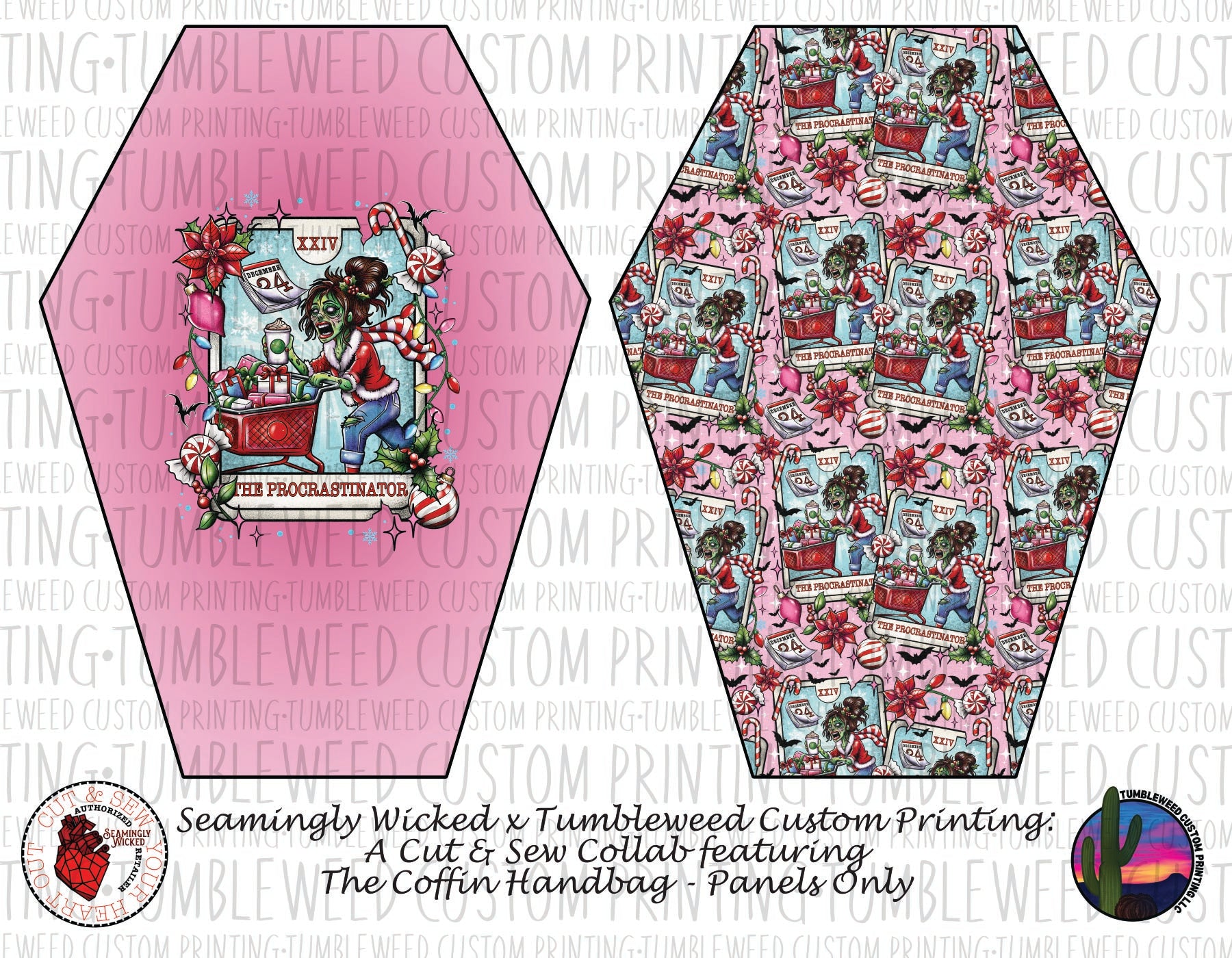 Seamingly Wicked - Coffin Handbag Panels 100% - The Procrastinator