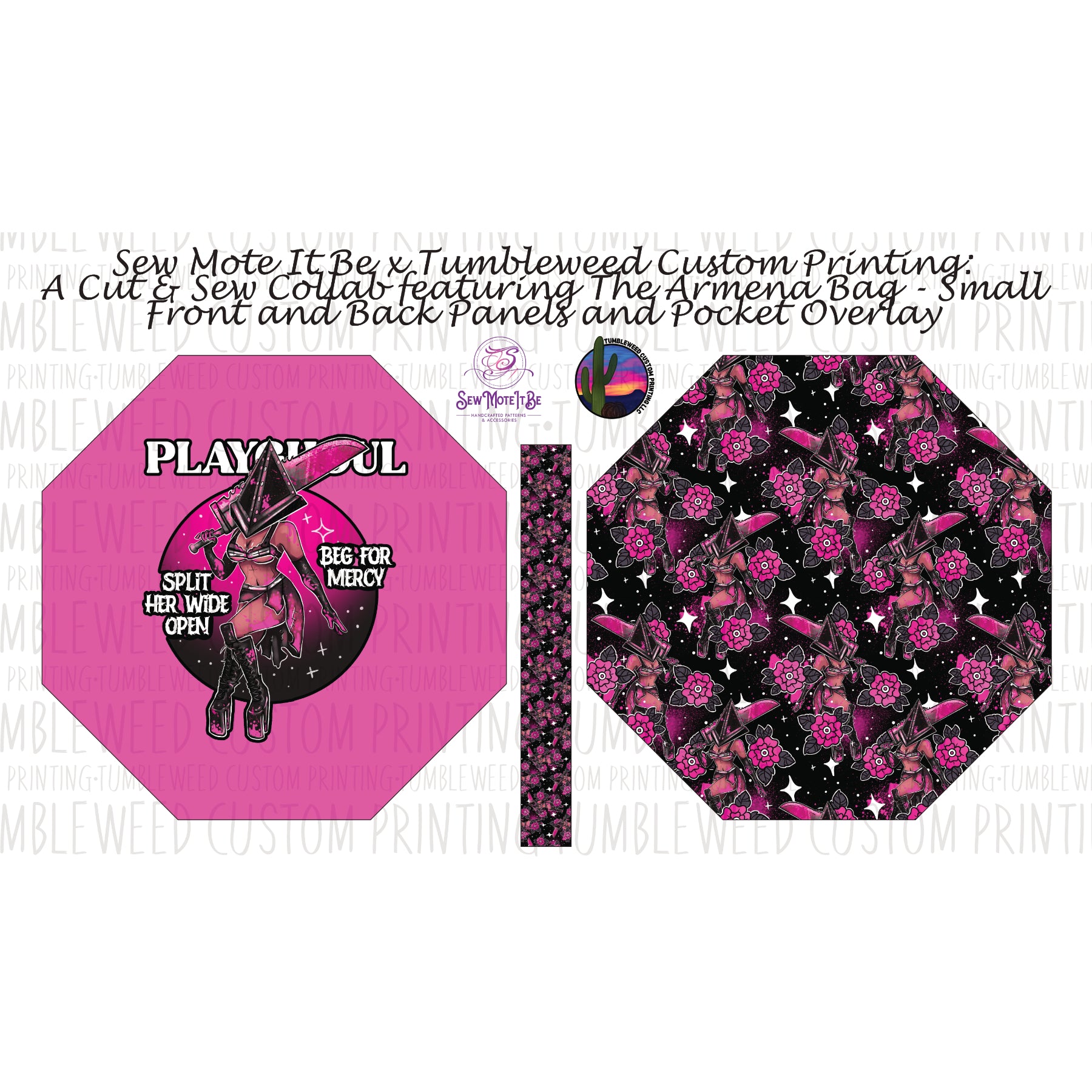 Sew Mote It Be - Armena Octagon Bag - Playghoul Pyr Head