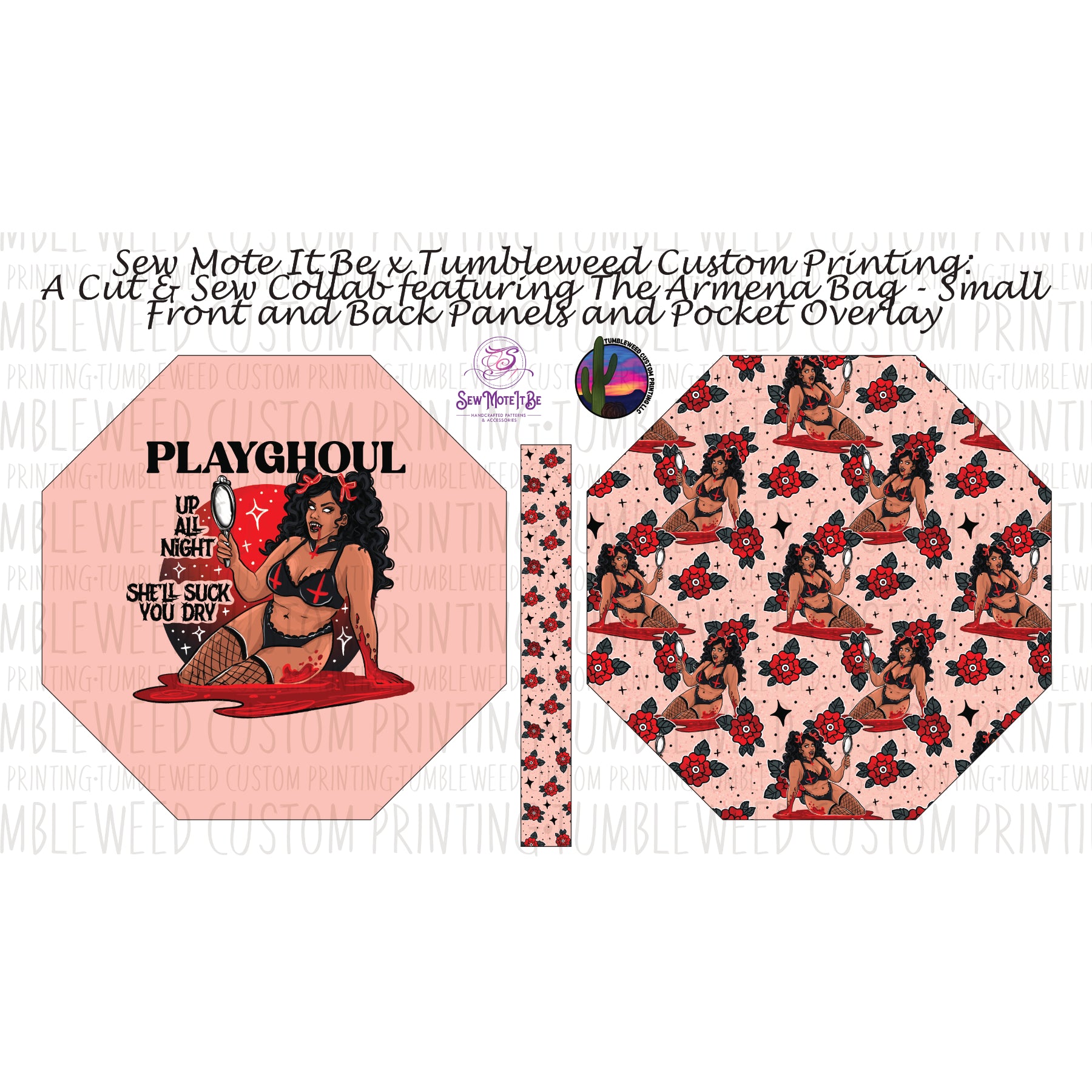 Sew Mote It Be - Armena Octagon Bag - Playghoul Vampire