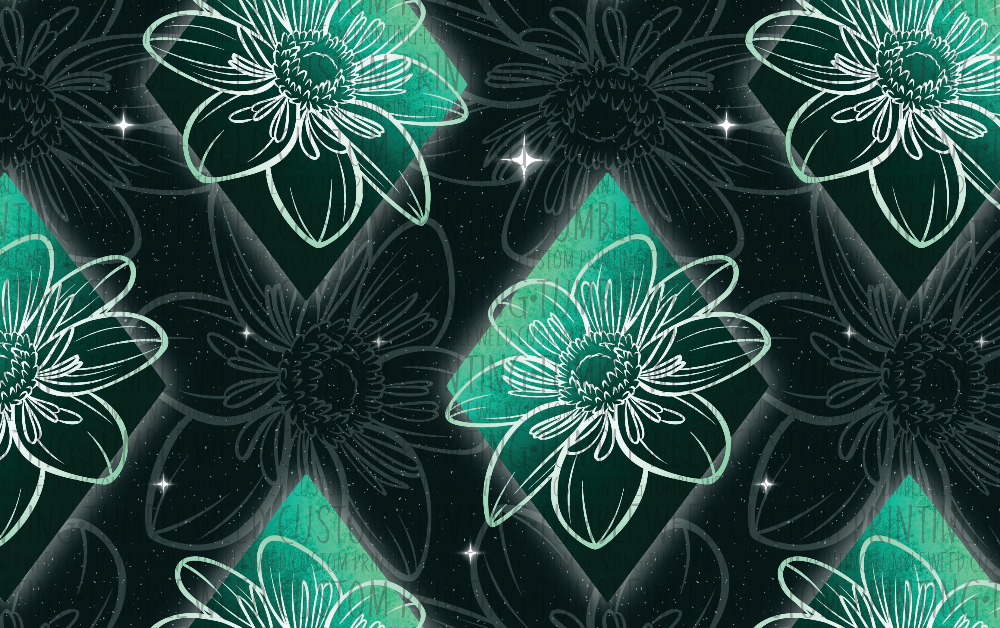 The Amber Lily Studio - Geo Florals Jade