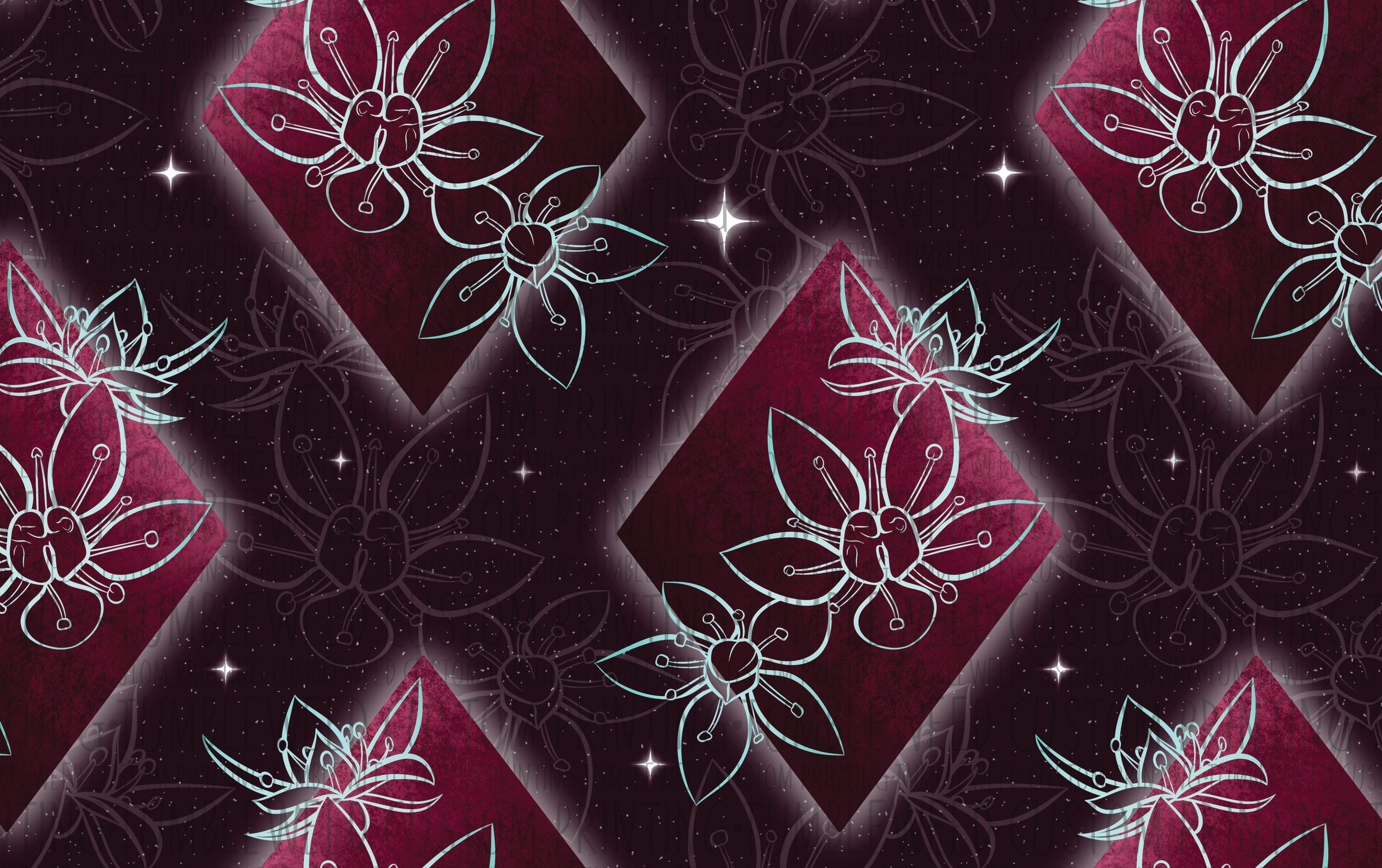 The Amber Lily Studio - Geo Florals Maroon