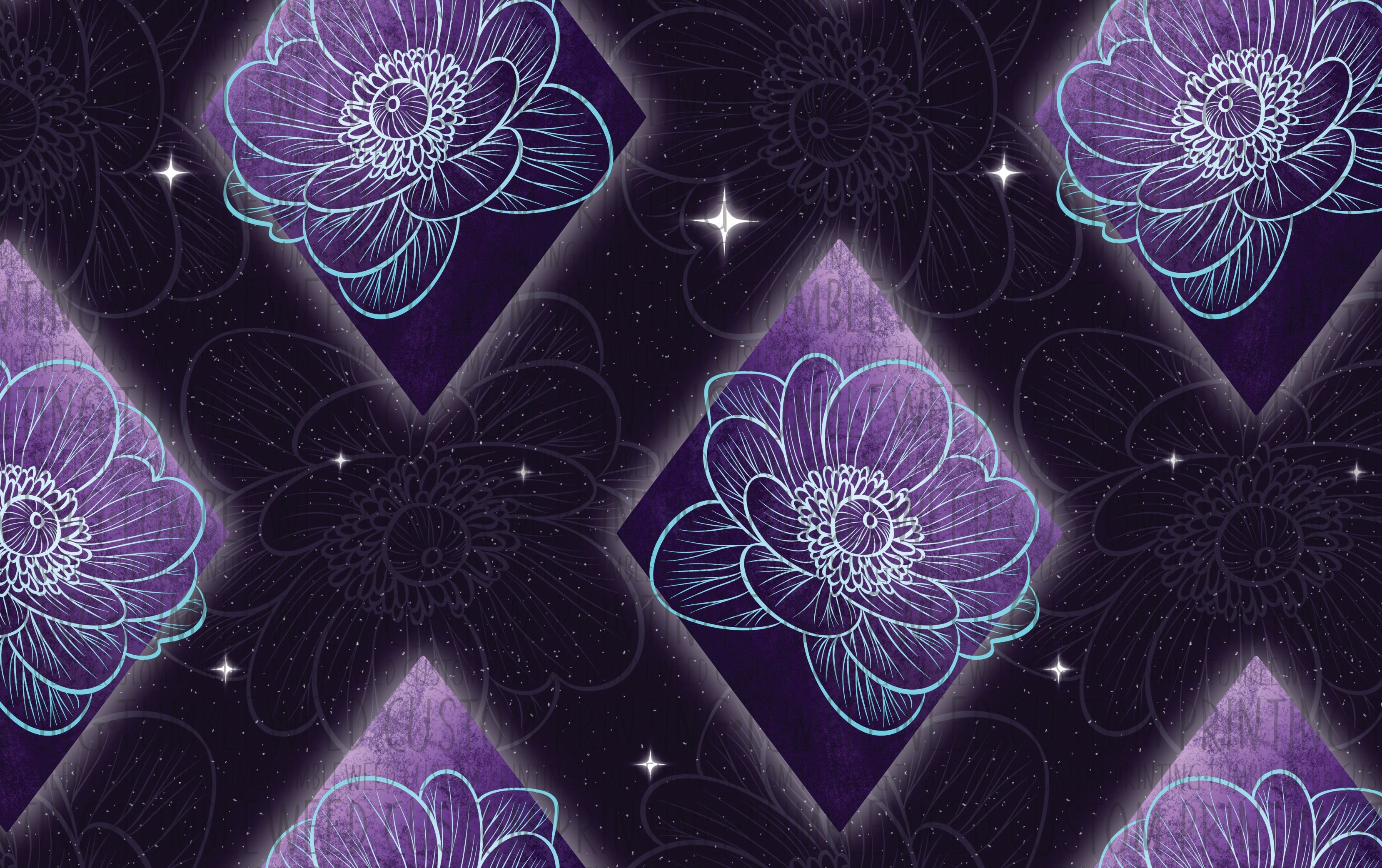 The Amber Lily Studio - Geo Florals Purple